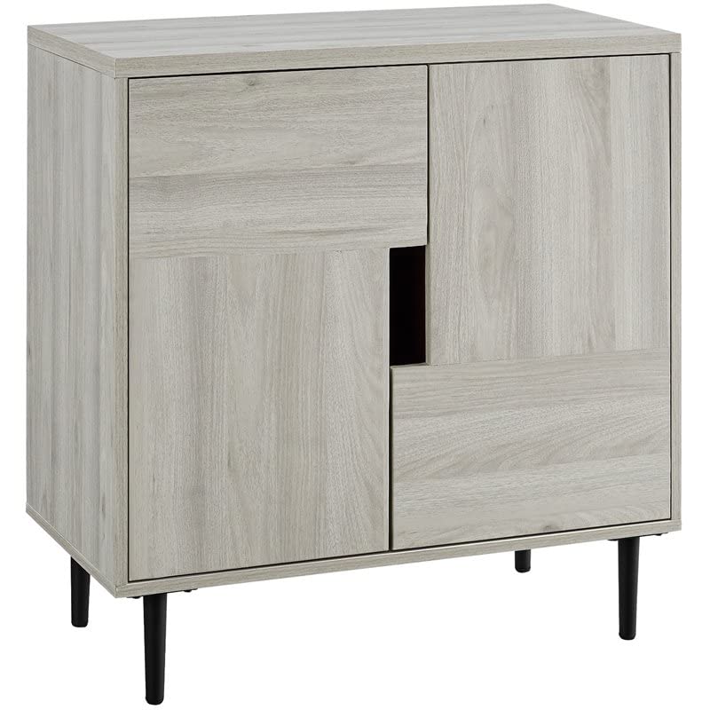 Walker Edison Halmstad Contemporary 2-Door Accent Cabinet, 30 Inch Birch Wood TV Stand - Perfect for Living Room, Bedroom & Home Office Storage