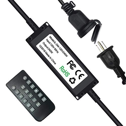 SUNTHIN 240W Outdoor Dimmer for String Lights - Wireless Remote Control with 50Ft Range, Auto Off Timer for LED & Incandescent Lights - Perfect for Patio, Garden, and Backyard Decor