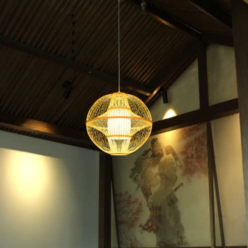 Modern LED Chandelier Lamp - Multilayer Woven Bamboo Hanging Light, Japanese Style Rattan Art Pendant for Ceiling - Energy Efficient Lighting Fixture for Home, Bar & Club Decoration | Perfect for Dining Room, Living Room & Bedroom Ambient Lighting
