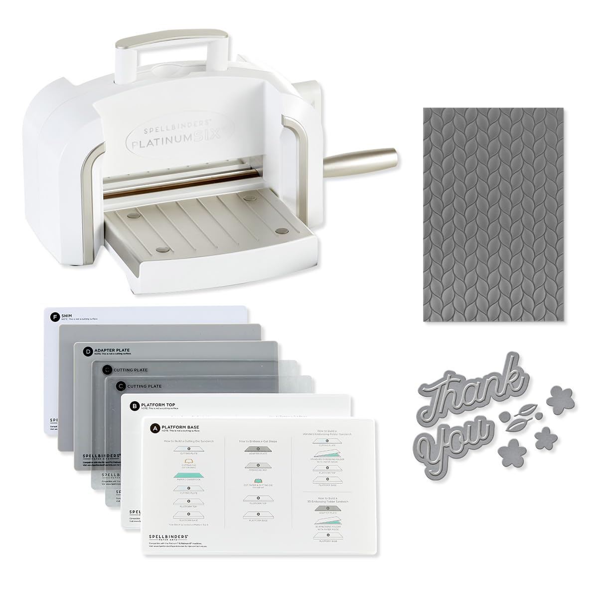 Spellbinders Platinum 6 Inch Die Cutting and Embossing Machine with Universal Plate System - Perfect for Card Making, Scrapbooking, and DIY Paper Crafts