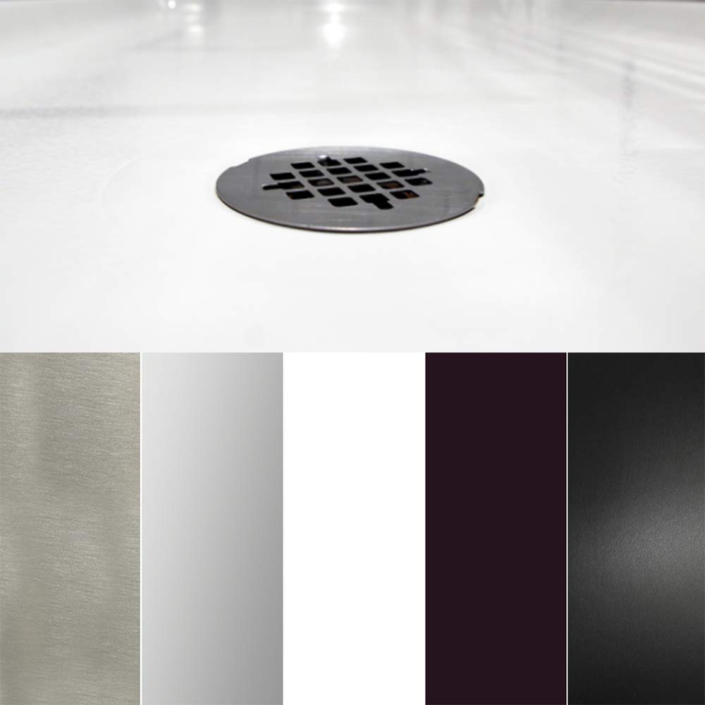 Westbrass SP3636WP-07 36x36 Inch 3-Wall Shower Pan with Plastic Center Drain & 4.25