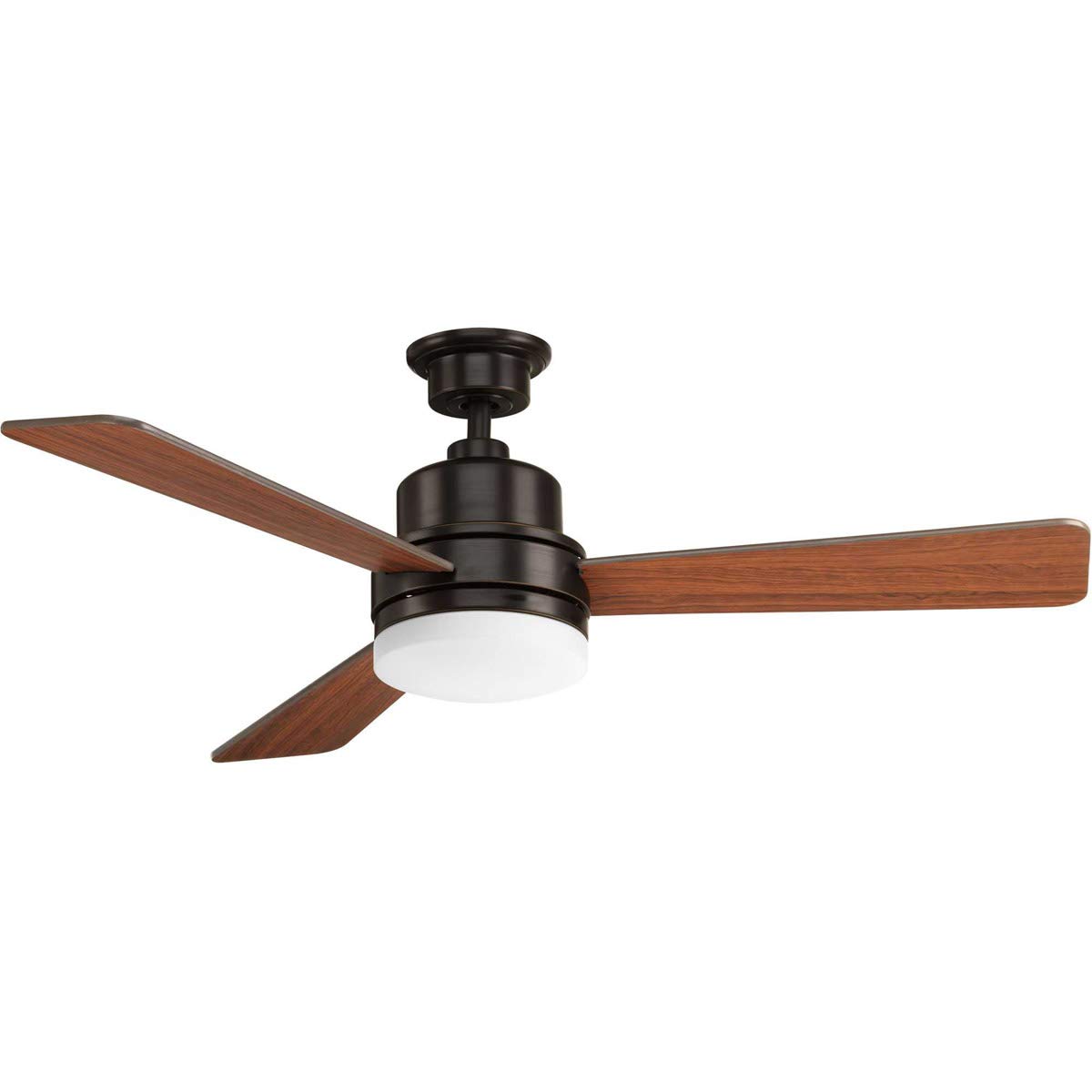 ABEO Beacon Indoor Ceiling Fan with Light - 52 Inch Antique Bronze Finish - Vintage Style Flush Mount Fan for Living Room, Bedroom, Dining Room & Office