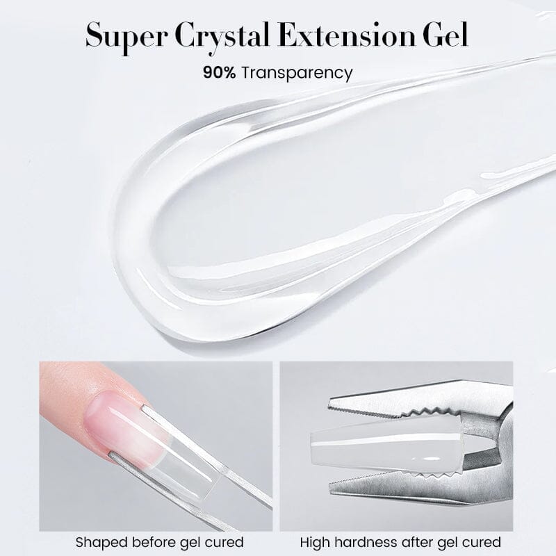 Super Crystal Extension Gel 30g - Professional Nail Extension Kit for Strong & Natural-Looking Nails - Perfect for Salon, Home Manicure & Special Occasions