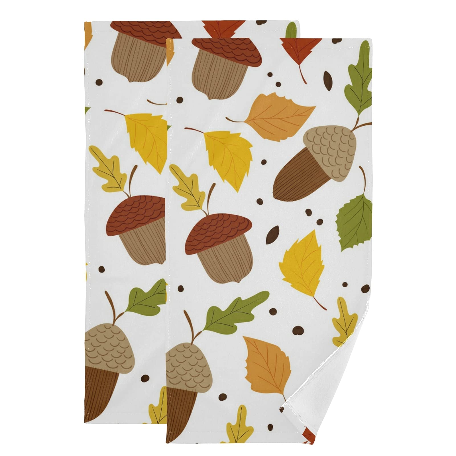 Premium Autumn Leaves Print Dish Towels - Ultra Absorbent Microfiber Kitchen & Gym Towels for Cooking, Cleaning & Workout - Eco-Friendly Home Decor & Fitness Accessories