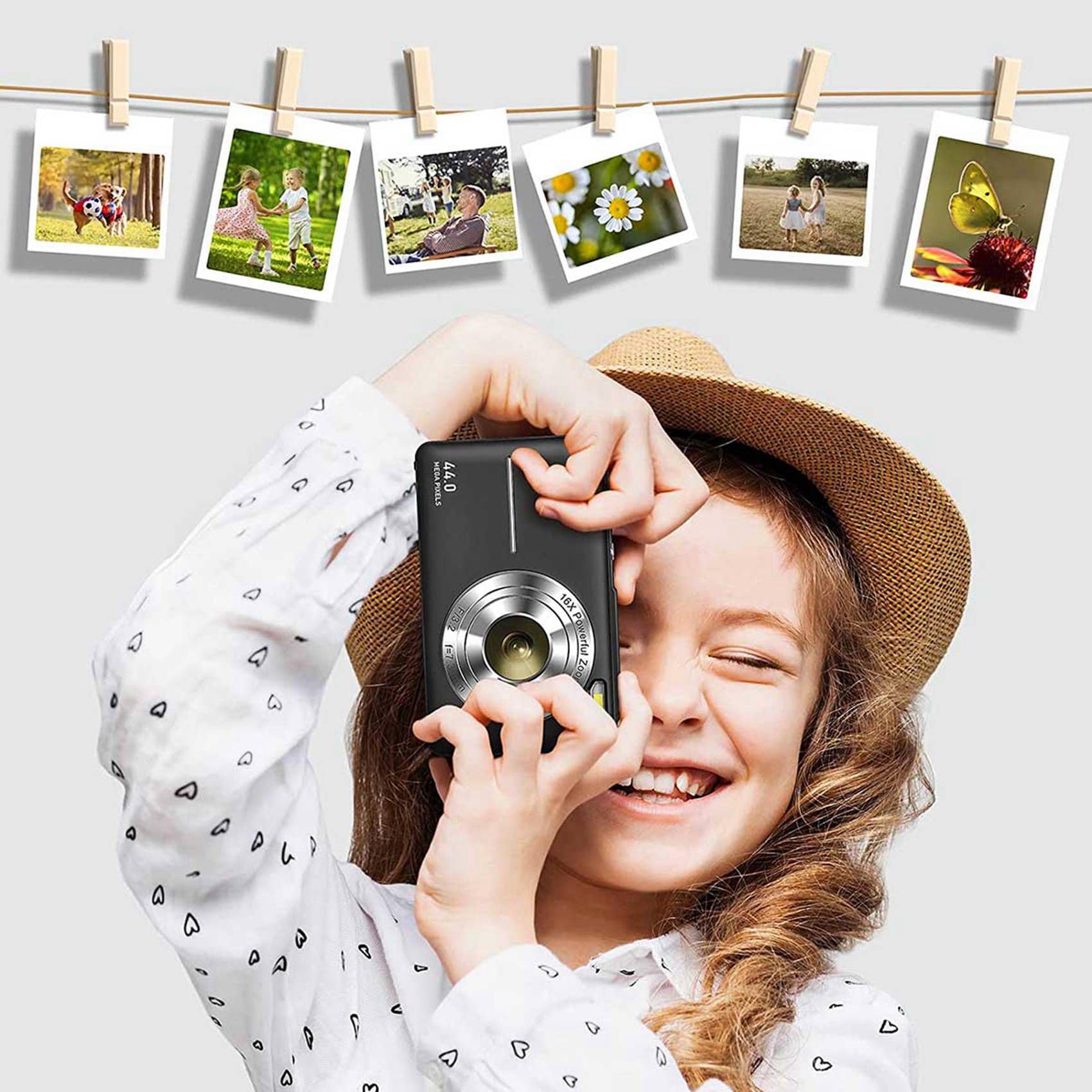 2X 1080P HD Digital Camera 44MP - Compact 2.4