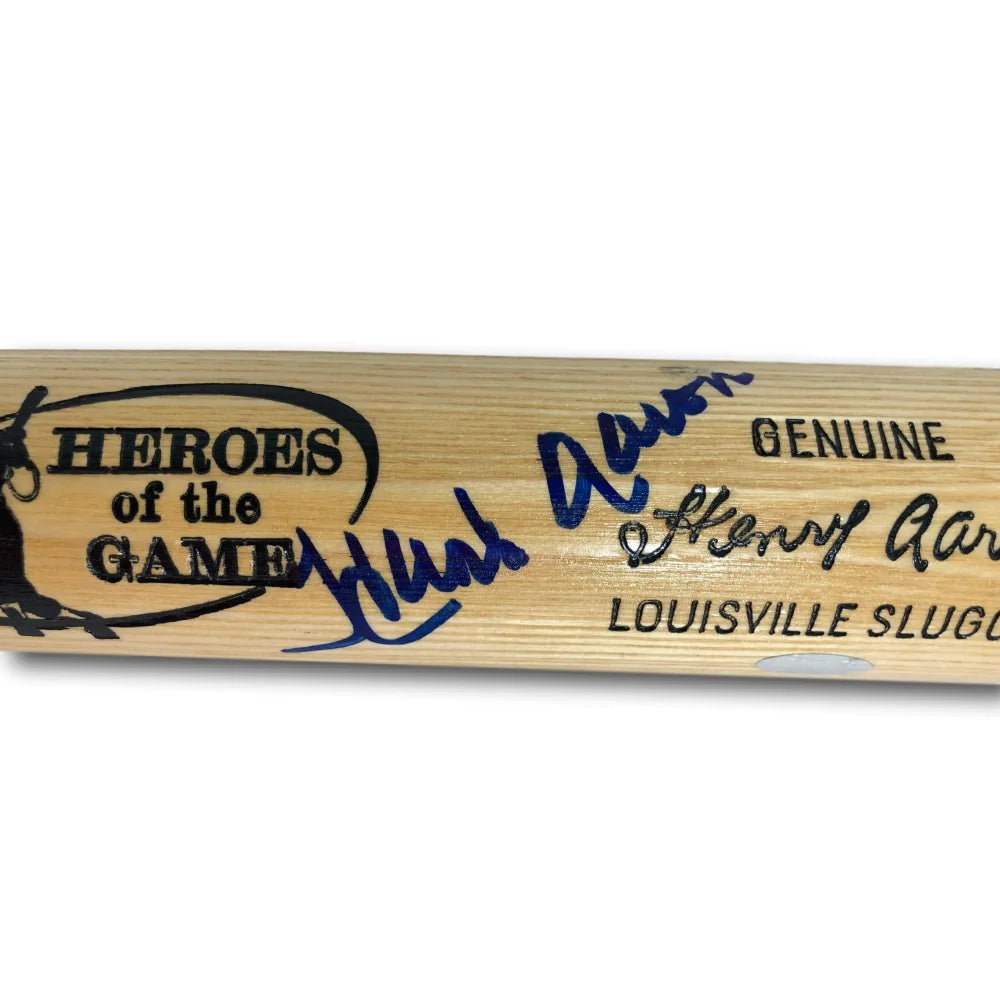 Hank Aaron Autographed Louisville Slugger Baseball Bat with Steiner COA - Authentic Braves Memorabilia for Collectors & Sports Fans - Perfect for Display in Man Cave, Sports Room or Office