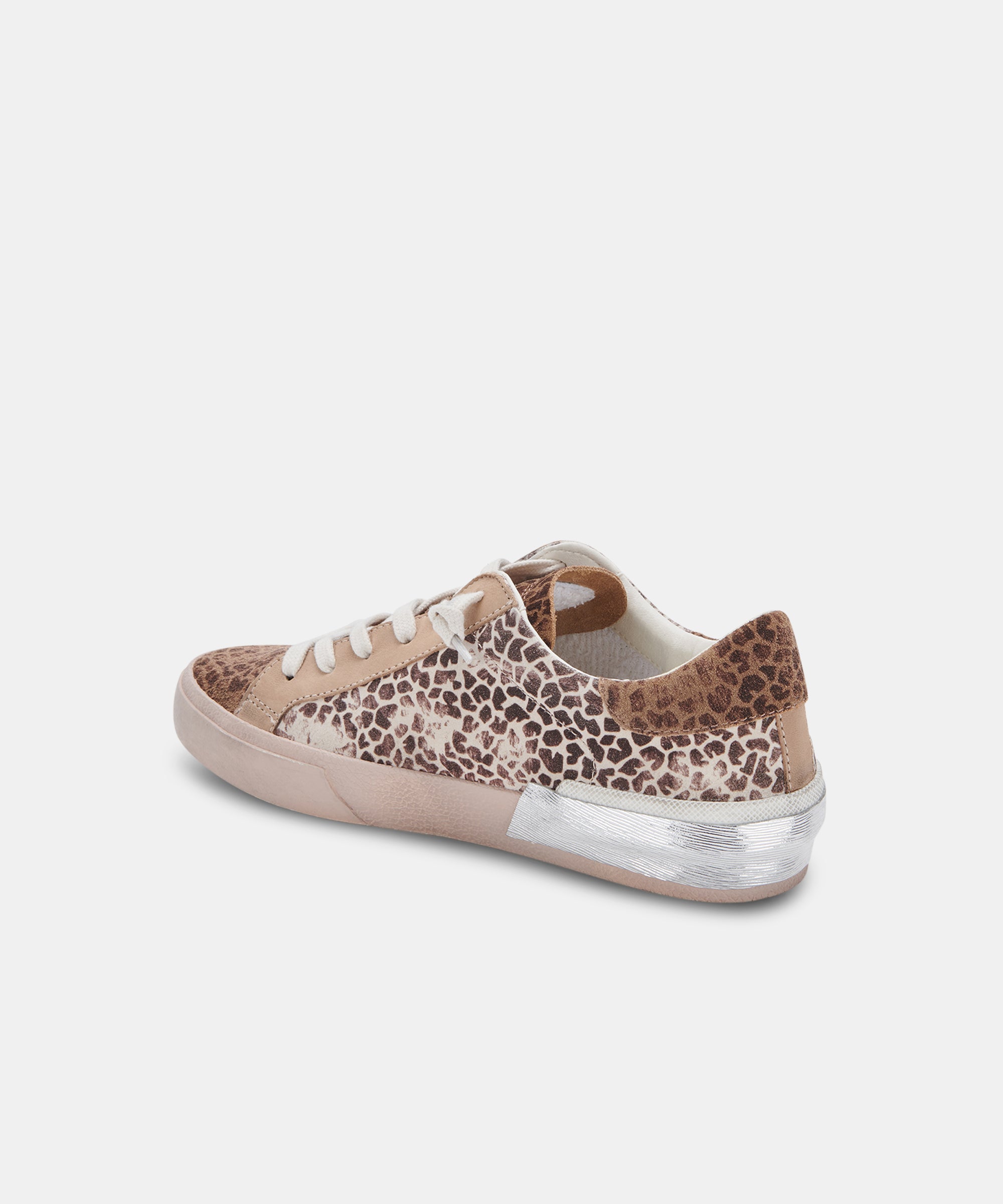 ZINA SNEAKERS - Women's Leopard Print Multi-Colored Dusted Suede Fashion Sneakers for Casual Wear, Walking & Everyday Comfort