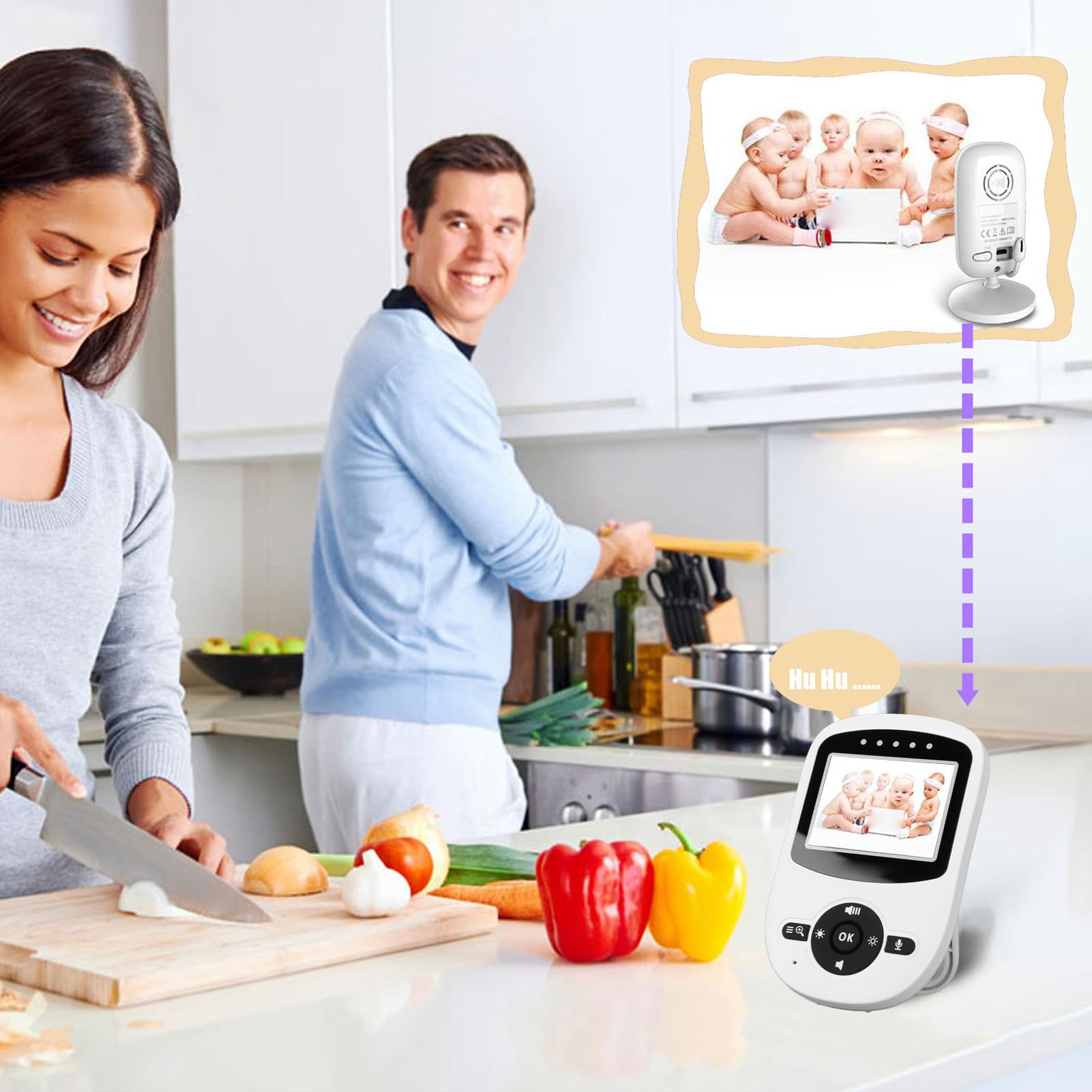 Smart Tilt Security Camera for Baby Monitor & Pet Camera - 1080P HD Video, 2-Way Audio, Night Vision, Motion Detection - Ideal for Home, Nursery & Pet Safety