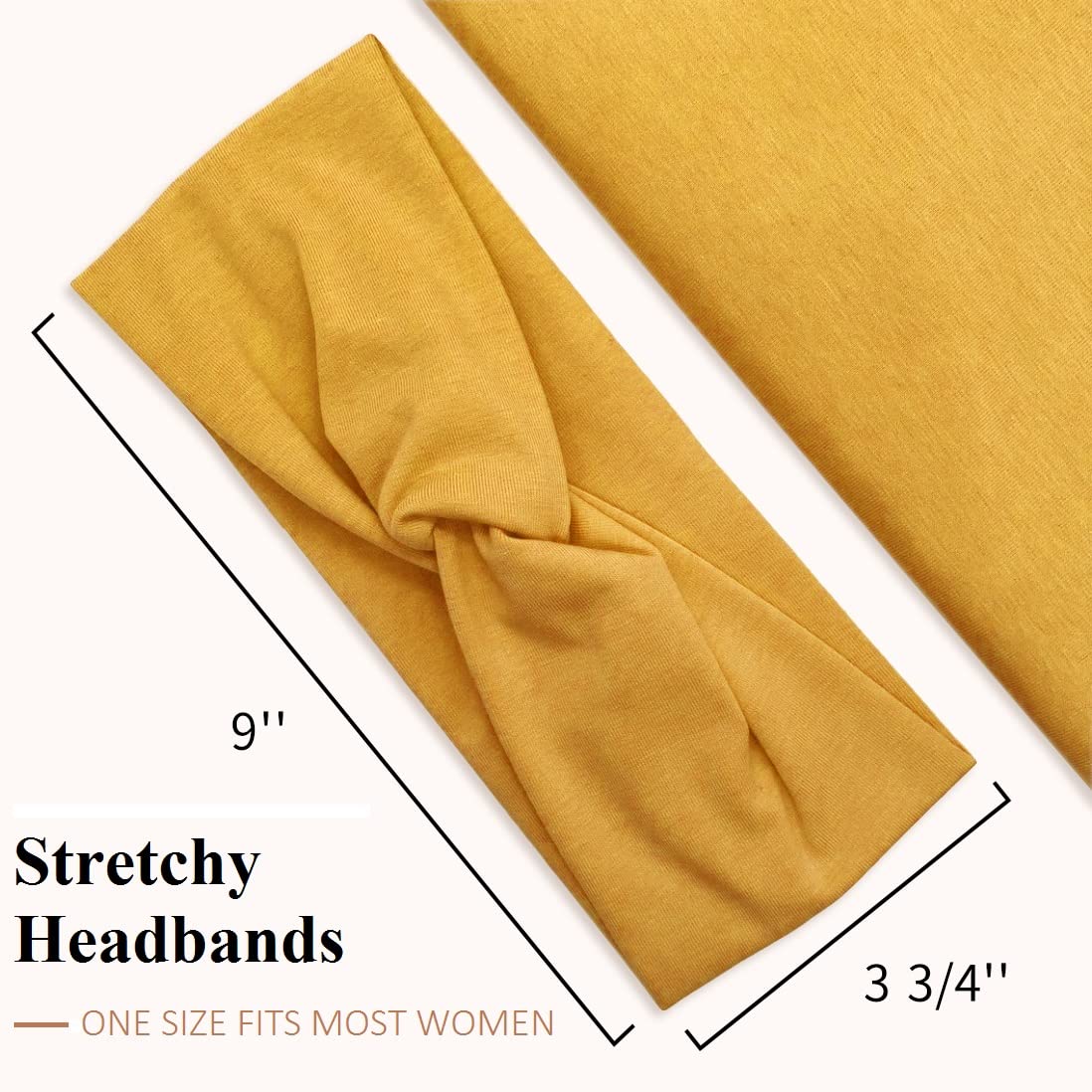 AKTVSHOW Women's Wide Soft Elastic Headbands - Non-Slip Twisted Turban Hair Wraps for Women & Teen Girls, Fashion Hair Accessories (12 Pack) - Perfect for Workouts, Yoga, Running, and Everyday Styling