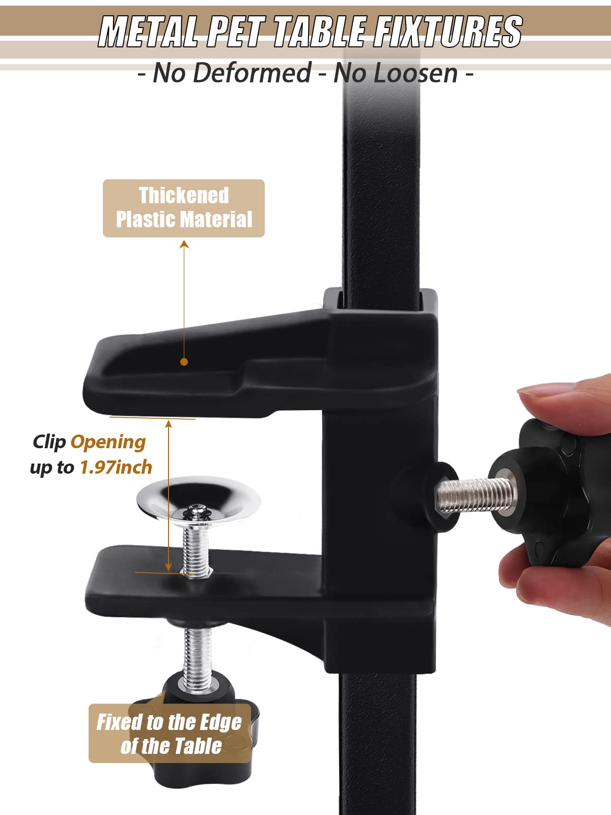 Foldable Pet Dog Grooming Arm with Clamp - Adjustable Grooming Loop Noose & No-Sit Haunch Holder for Professional Dog Grooming - Perfect for Grooming Salons, Pet Shops & Home Use (Single Arm)