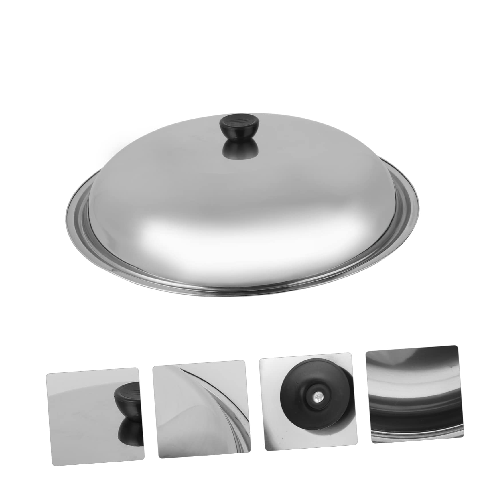 Premium Stainless Steel Cooking Pot Lid - Heat Resistant & Anti-Scald Wok Cover for Kitchen, Restaurant & Teppanyaki Cooking - Universal Fit for Skillets, Pans & Cookware - Durable Kitchen & Commercial Use Accessory