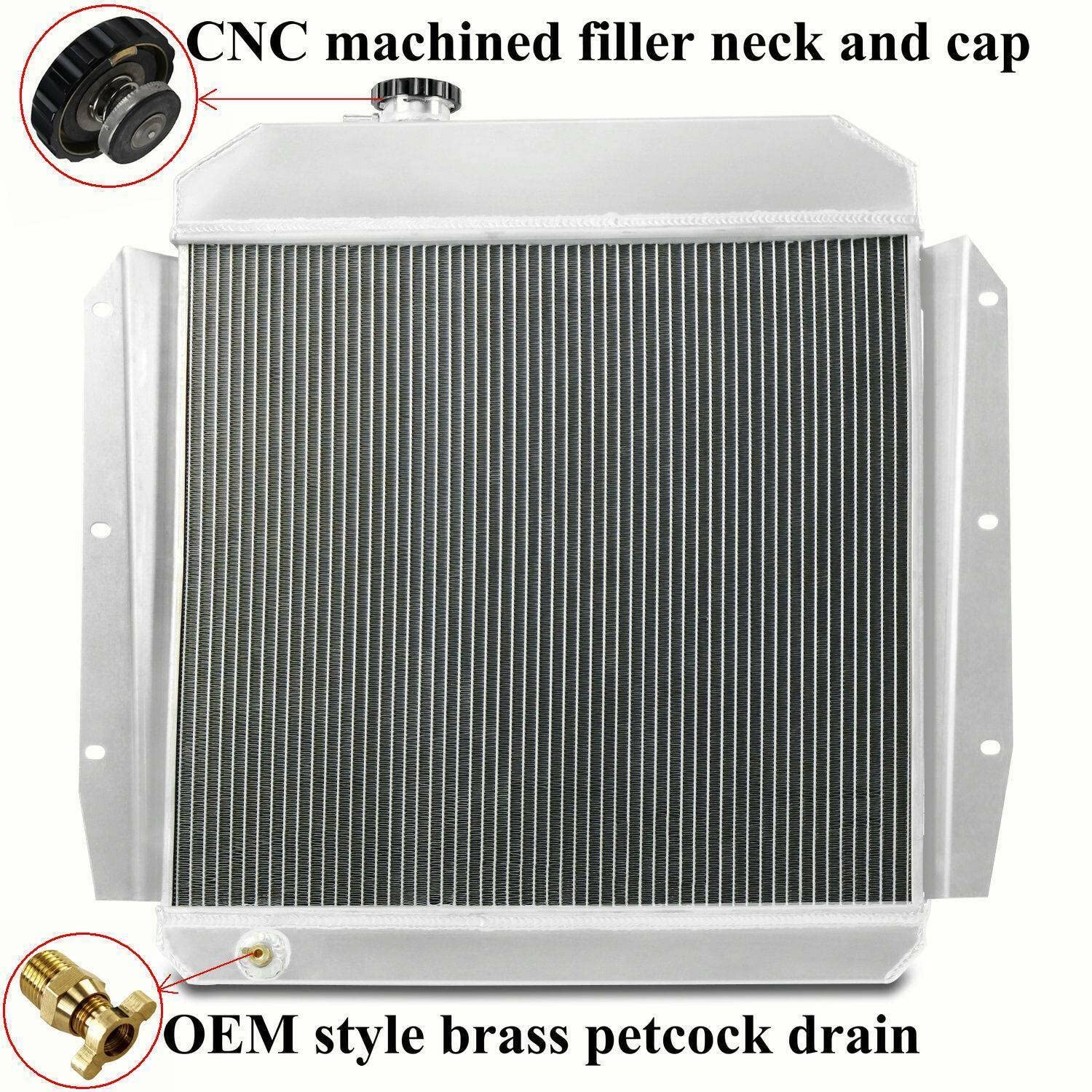 3 Row Aluminum Radiator & Shroud Fan for 1955-1959 Chevy Truck Pickup 3100 3200 3400 3500 3600 3700 3800 & Suburban Apache/GMC 100 150 - Perfect Cooling Upgrade for Classic Trucks & Restoration Projects