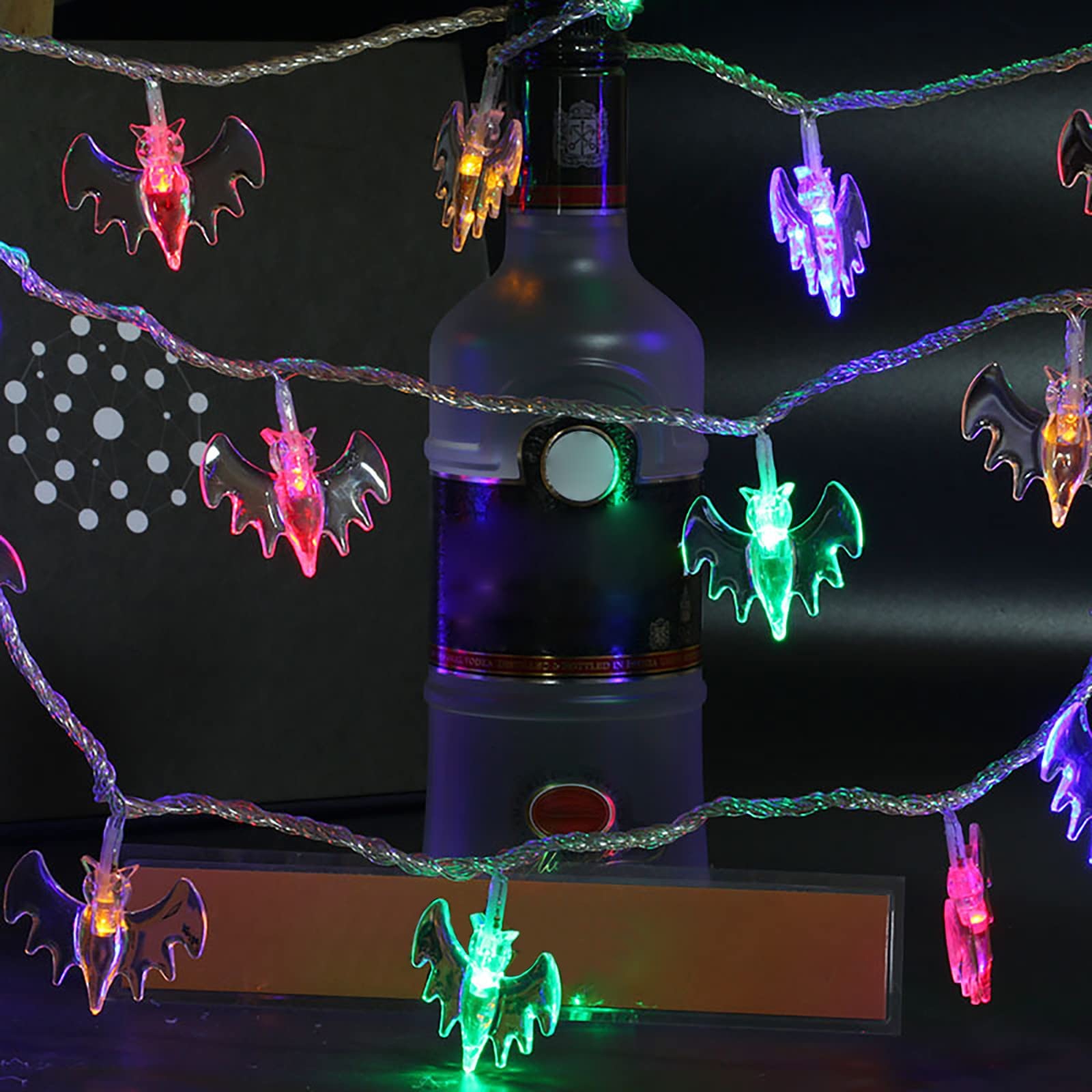 Celendi 3.94 ft 10LED Halloween Bat String Lights - Battery Operated Indoor/Outdoor Decor for Halloween, Christmas, Parties - Multicolor LED Fairy Lights for Home, Yard, Garden, and Holiday Celebrations
