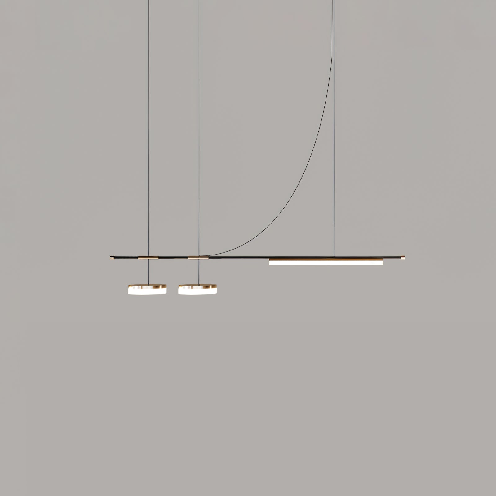 Arc Horizon Island Pendant Light - Modern Glass Hanging Light Fixture for Kitchen Island, Dining Room & Living Room Lighting - Perfect for Home Decor & Interior Design