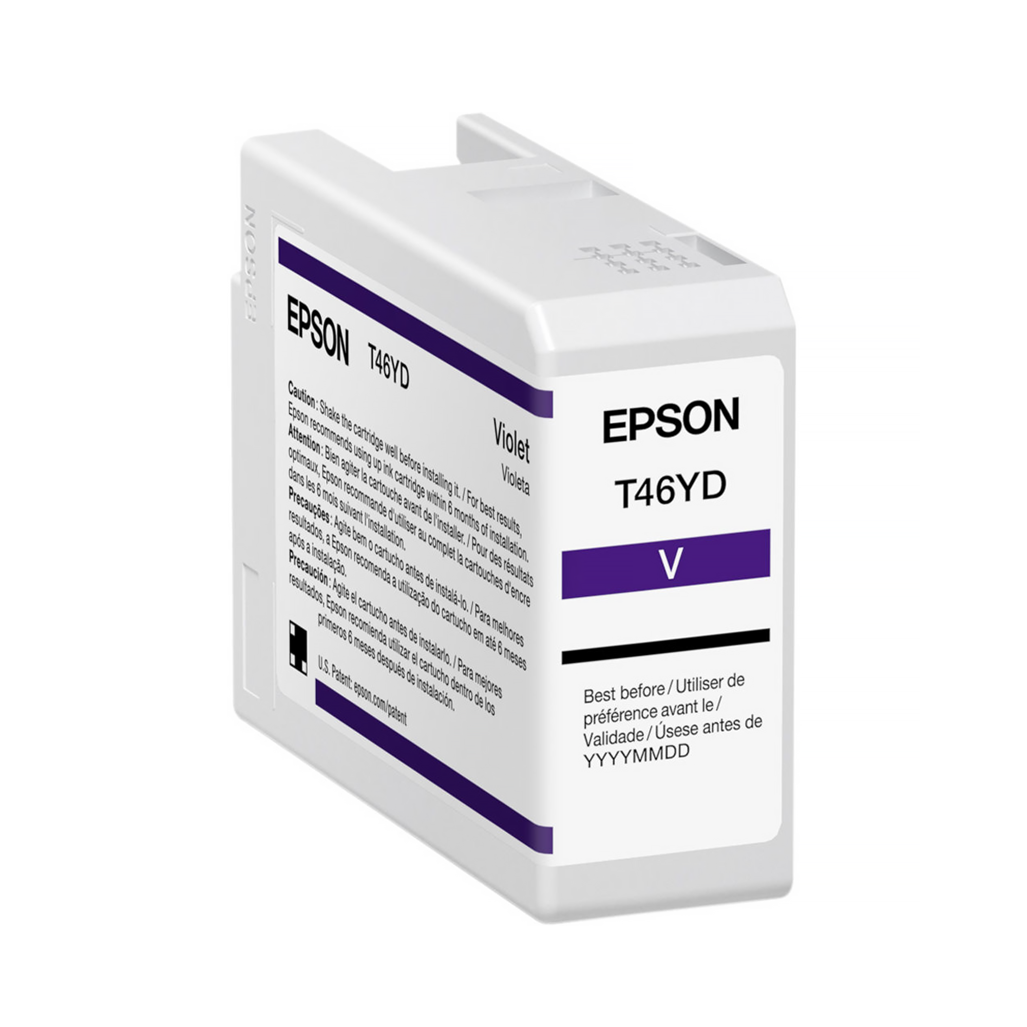 Epson T46Y UltraChrome Pro10 Violet Ink Cartridge - 50mL for SureColor P900 Printer | High-Quality Photo Printing, Professional Art Reproduction & Fine Art Photography Supplies