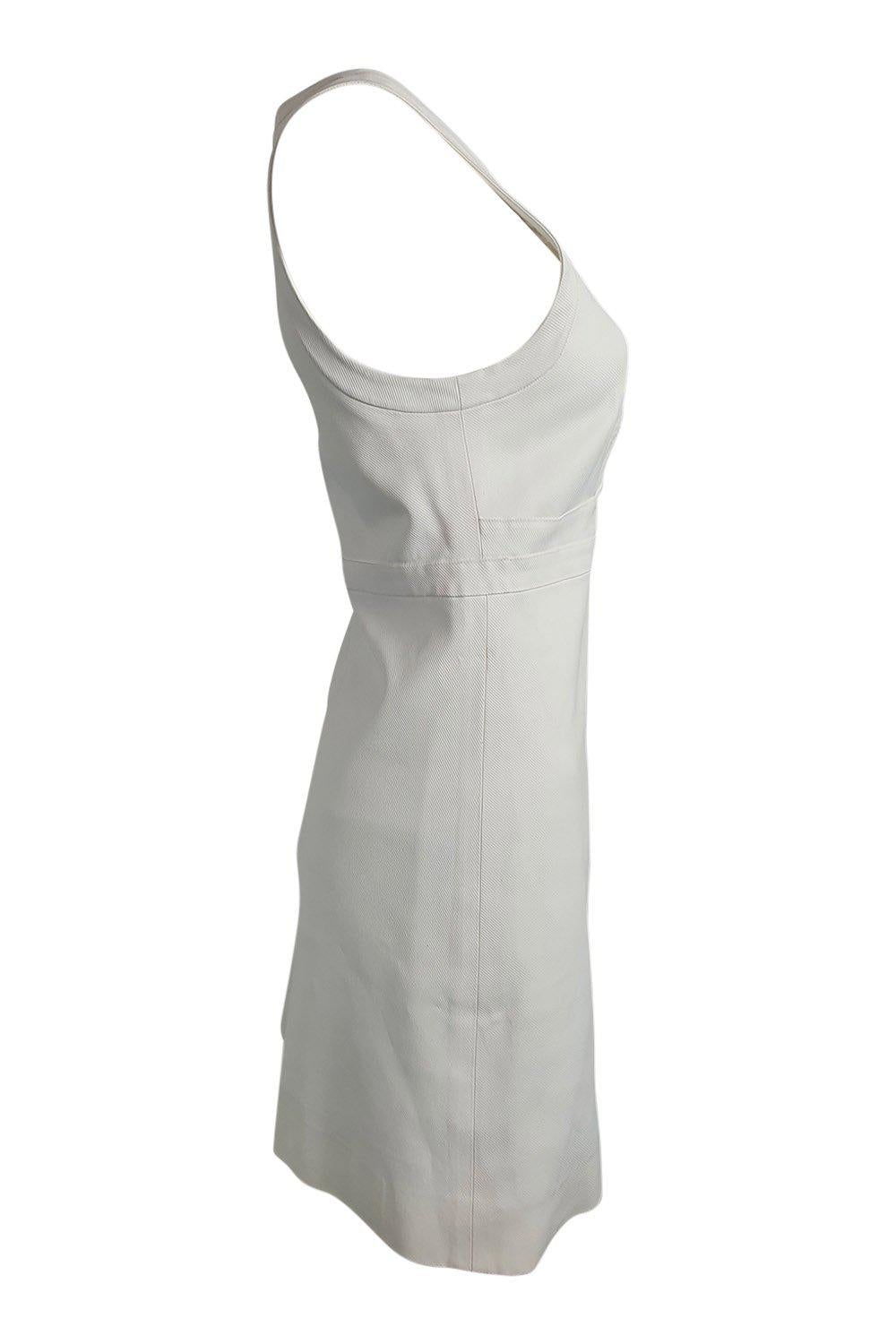 JIL SANDER Off White Sleeveless Shift Mini Dress - Size FR 38 UK 10 US 6 | Women's Summer Casual Party Cocktail Dress for Weddings, Dates & Night Out