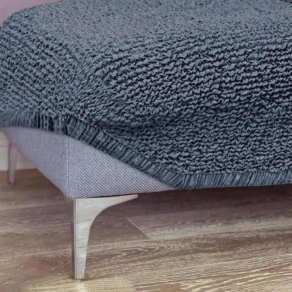 Ottoman Slipcover Medium - Mille Righe Collection - Stretchable Furniture Cover for Living Room, Bedroom & Office Decor