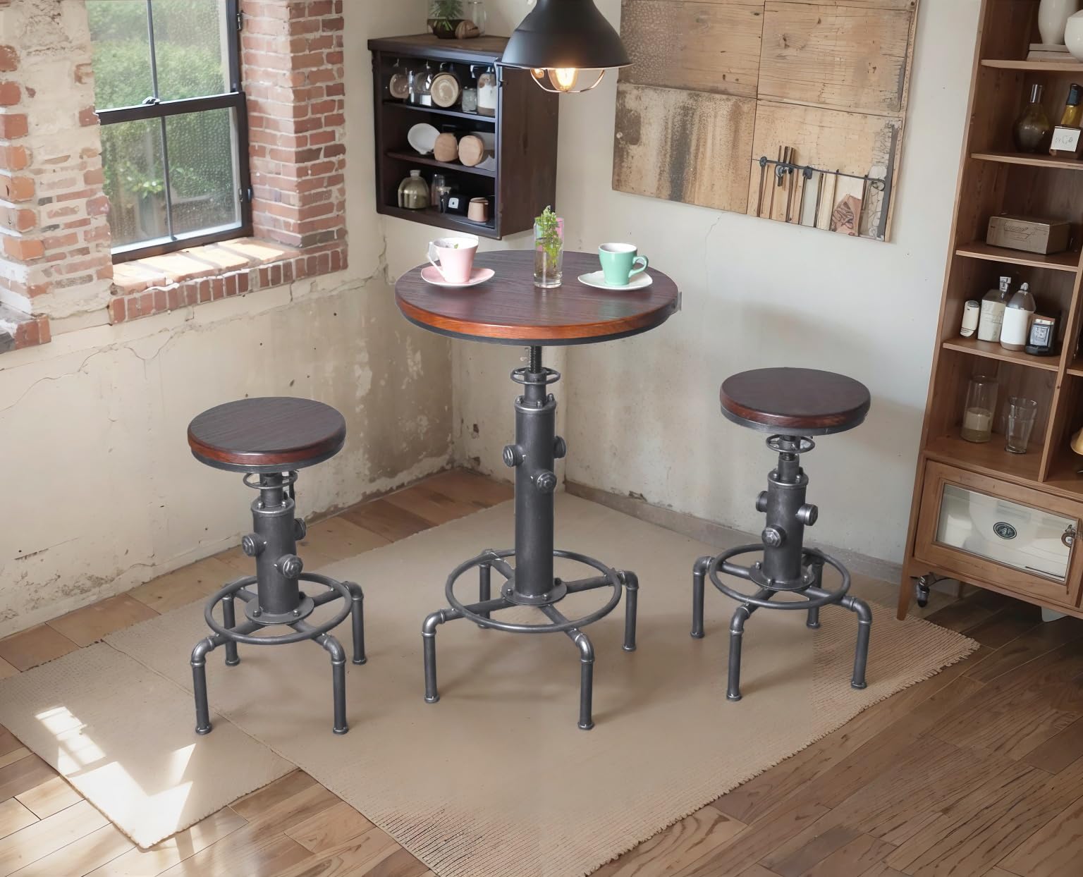 Adjustable Height Industrial Bar Table 31.5
