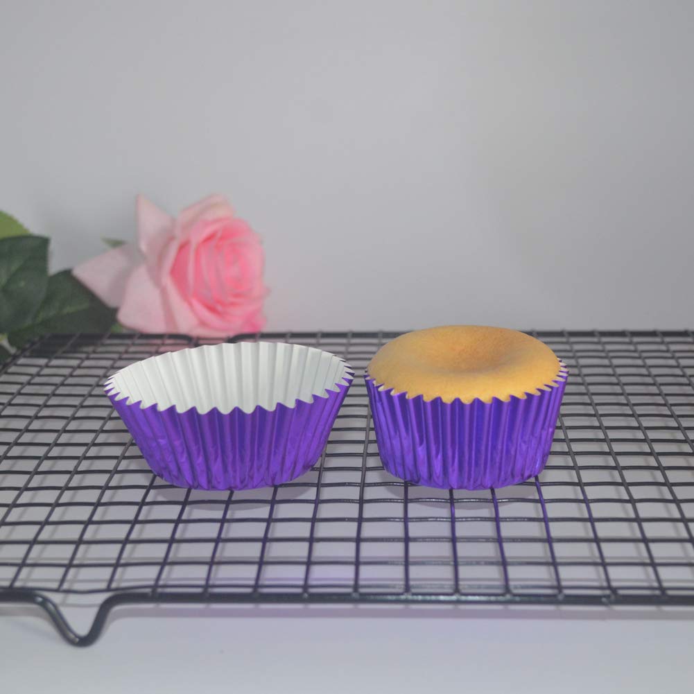 Premium Lavender Purple Foil Cupcake Liners - 120 Count Standard Baking Cups for Birthday Parties, Baby Showers & Wedding Decorations - Elegant Baking Supplies for Muffins, Cupcakes & Dessert Displays