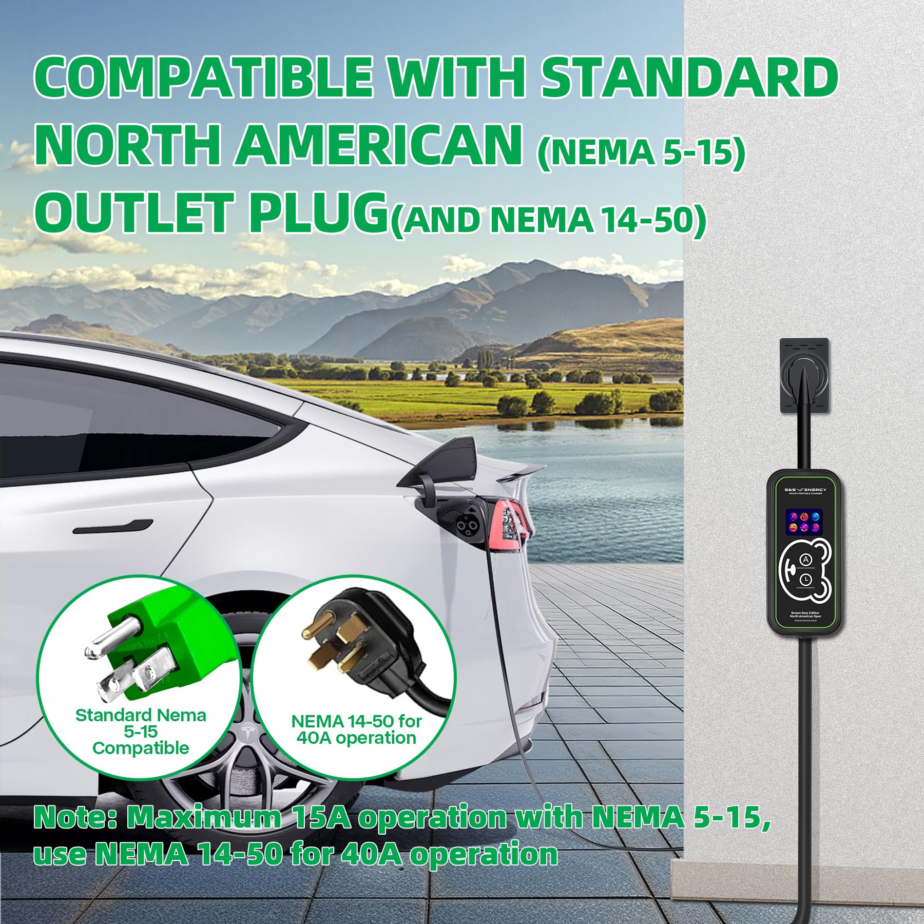 Premium Tesla Level 2 Charger - 240V 40A EV Charger with NEMA 14-50 Plug & 20ft Cable - Fast Portable Charging Station for Tesla Models S/3/X/Y - Home & Travel Use for Faster EV Charging