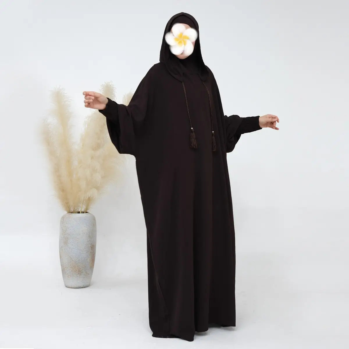 Premium Cotton Blend Hooded Abaya Prayer Dress - Modest Jilbab for Women - Perfect for Prayer, Mosque, and Everyday Wear