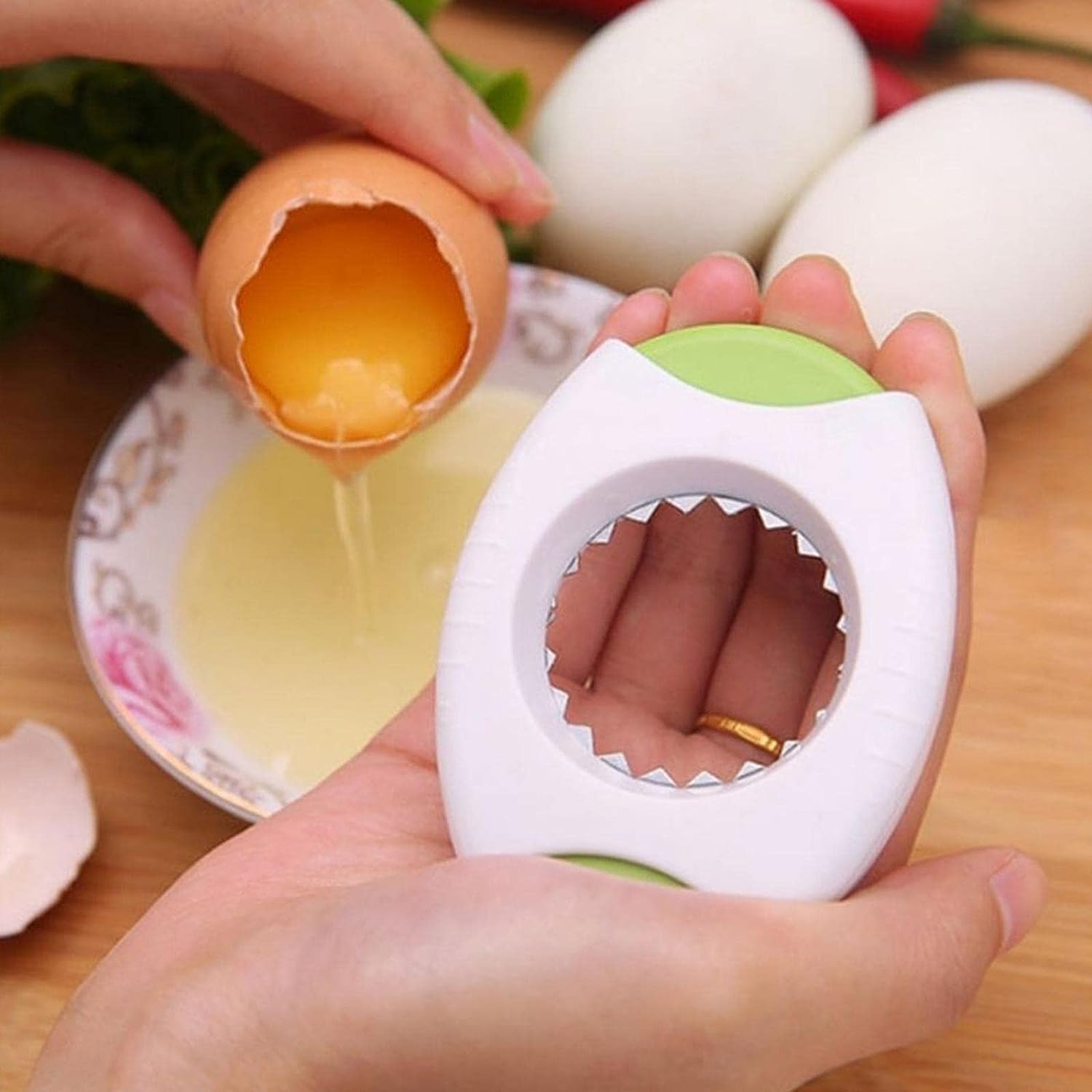 Premium Yellow Egg Shell Opener & Cutter - Quick Egg Topper Tool for Perfectly Cutting Egg Tops | Kitchen Gadget for Soft Boiled Eggs, Baking & Breakfast Prep | Egg Cracker Separator & Scissors for Easy Cooking
