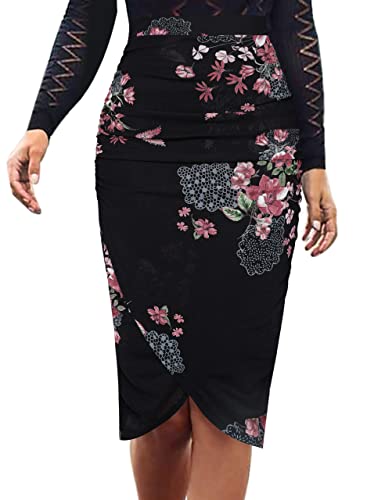 Black + Pink Floral Print