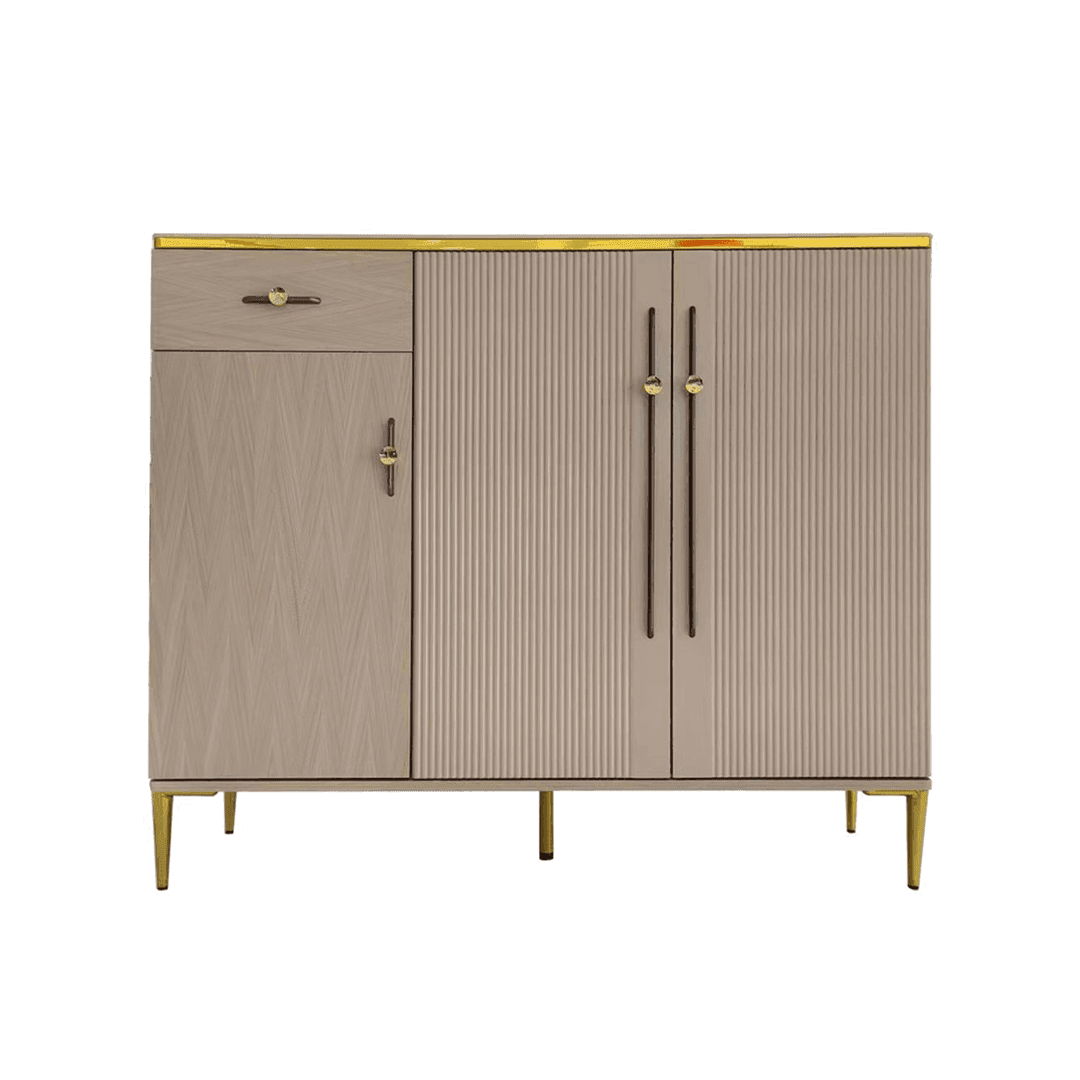 Musco II Sintered Stone 3-Door Shoe Cabinet - Modern Entryway Storage Organizer for Shoes, Boots & Accessories | Perfect for Hallway, Closet & Mudroom Organization