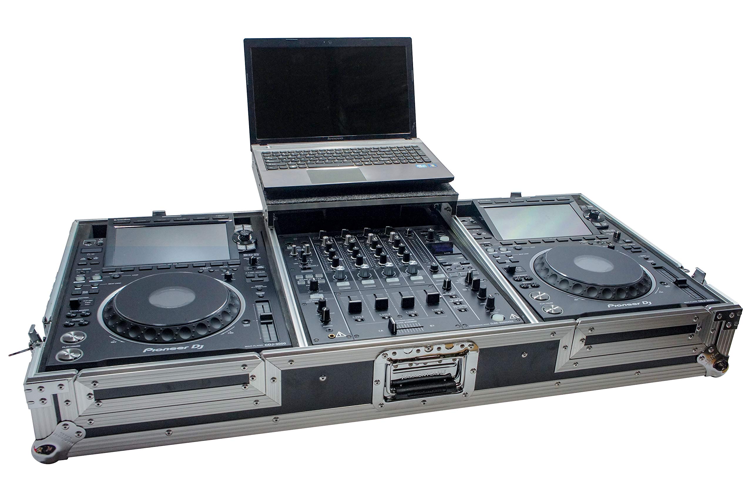 Premium Harmony Audio HC2CDJ3KDJM900WLT Flight Laptop Tray Case for Pioneer DJM-900NXS2 Mixer - Durable DJ Equipment Protection for Travel & Live Performances