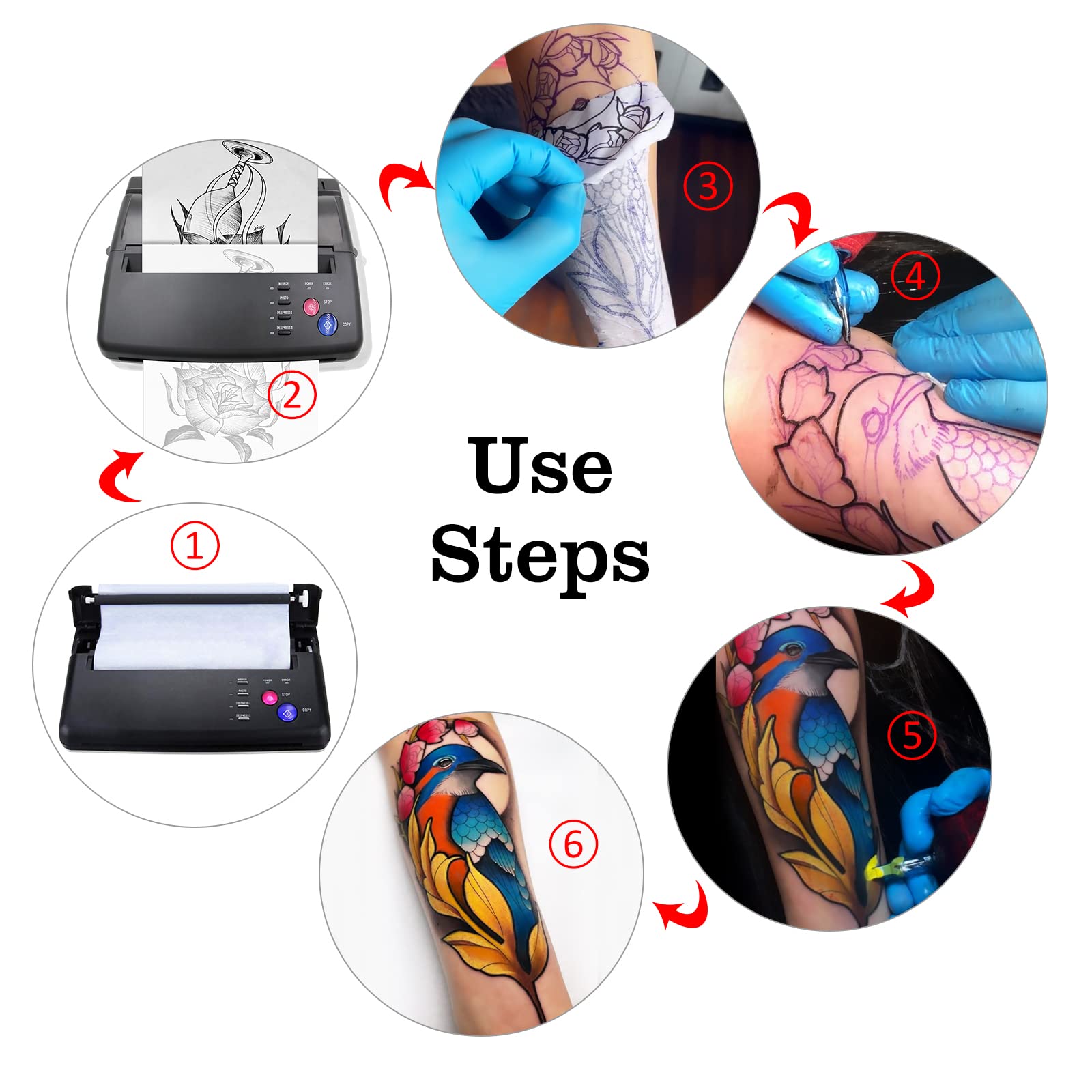 Autdor Thermal Transfer Stencil Machine - Monochrome Portable Printer for DIY Crafts, T-Shirt Printing, and Label Making - Includes 30Pcs Letter Size Transfer Paper - USB Interface for PC Connectivity - Ideal for Home, Office, and Small Business Use