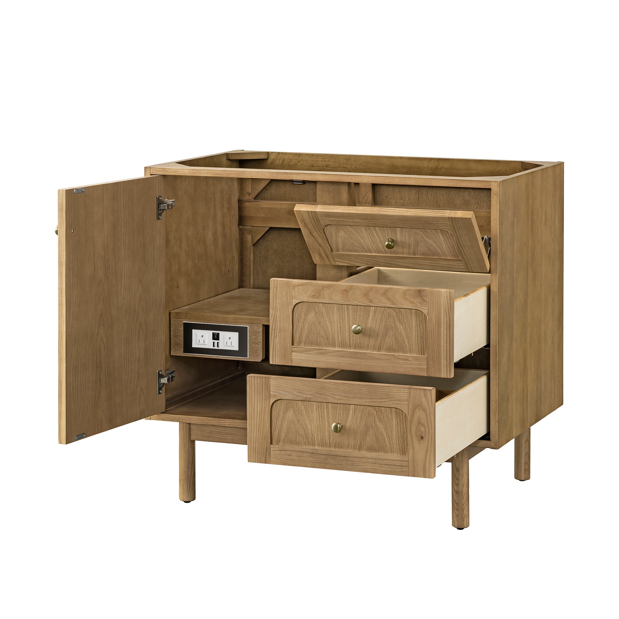Laurent 36 Inch Single Bathroom Vanity in Light Natural Oak - Perfect for Modern Master Bathrooms & Powder Rooms