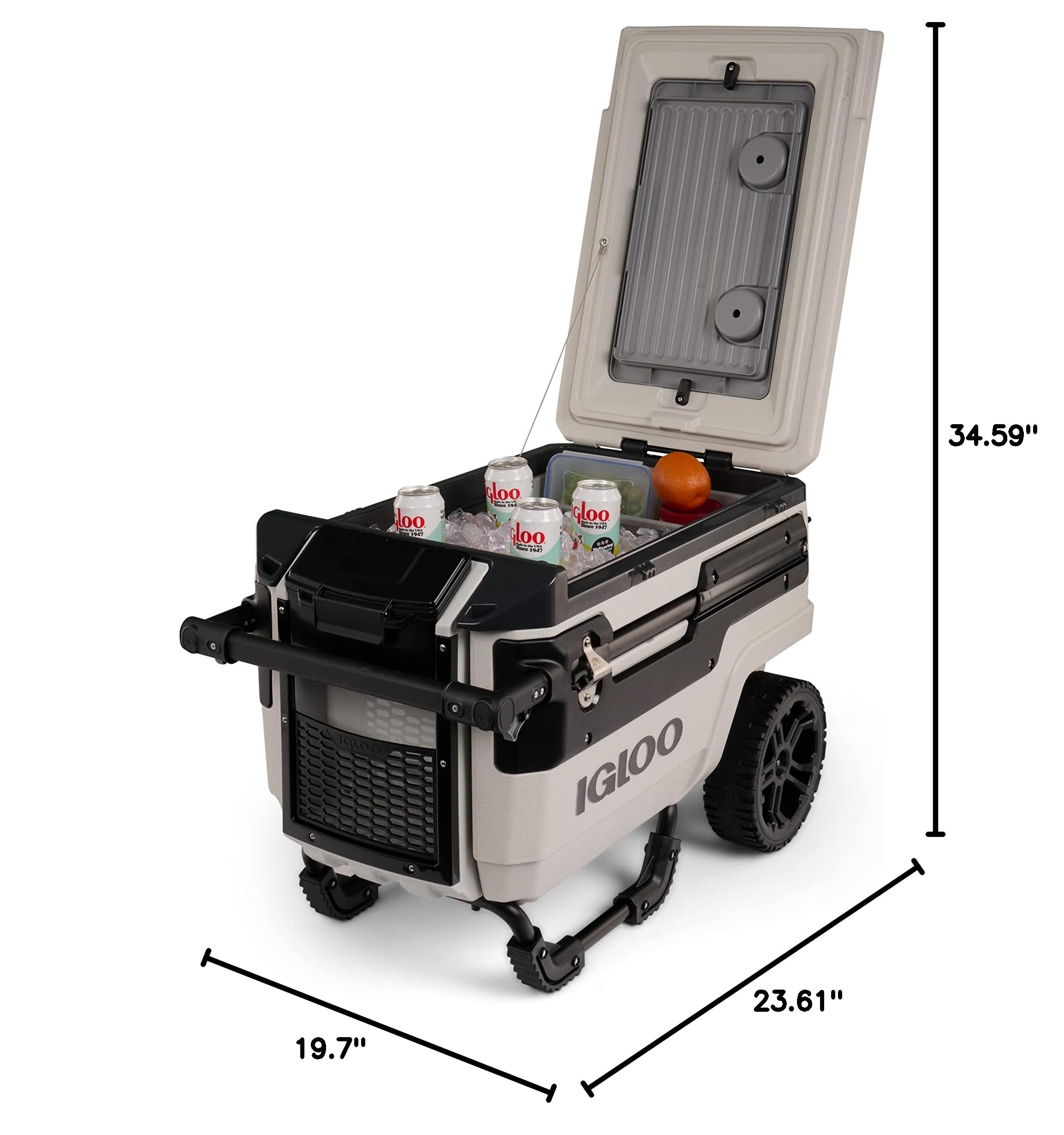 Igloo Trailmate Journey 70Qt Wheeled Cooler - Heavy Duty Insulated Hard Shell Ice Chest for Camping, Beach, Tailgating & Outdoor Adventures