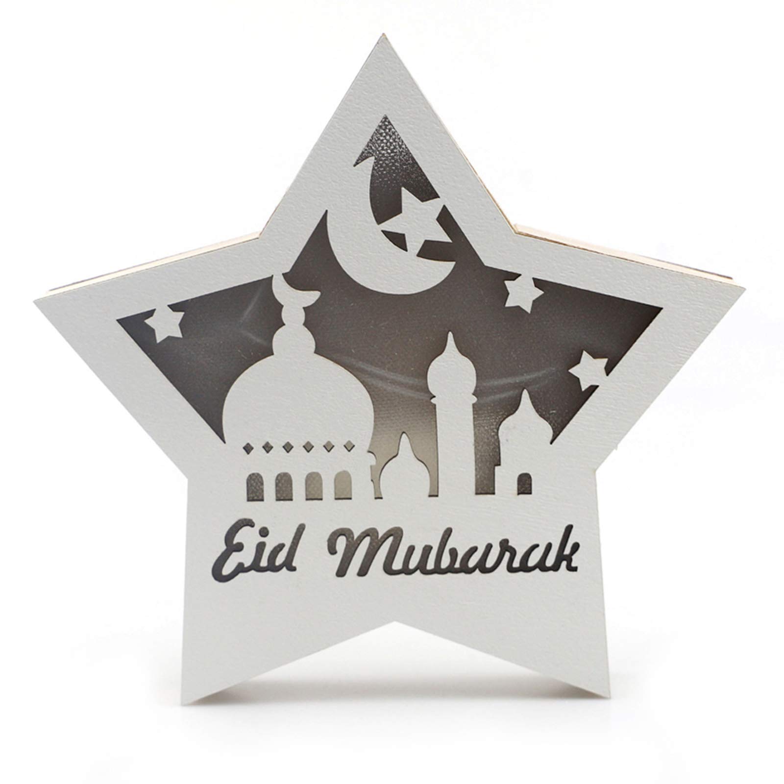 LED Moon Lamp Night Light - 3D Printed Wooden Tabletop Decor for Eid Al-Fitr, Birthday Gifts & Home Decor | Perfect for Bedroom, Nursery & Romantic Ambiance
