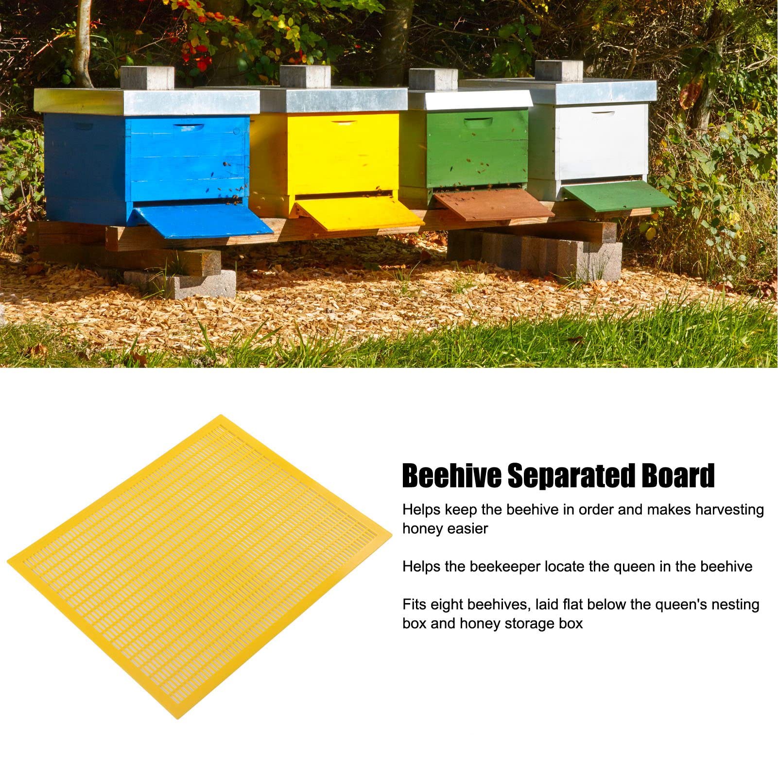 TOPINCN 3-Piece Plastic Queen Bee Excluder Set - Beekeeping Grid Net Tool for Hive Separation | Durable Yellow Bee Queen Board for Honey Production & Colony Management | Perfect for Backyard Beekeepers & Apiaries