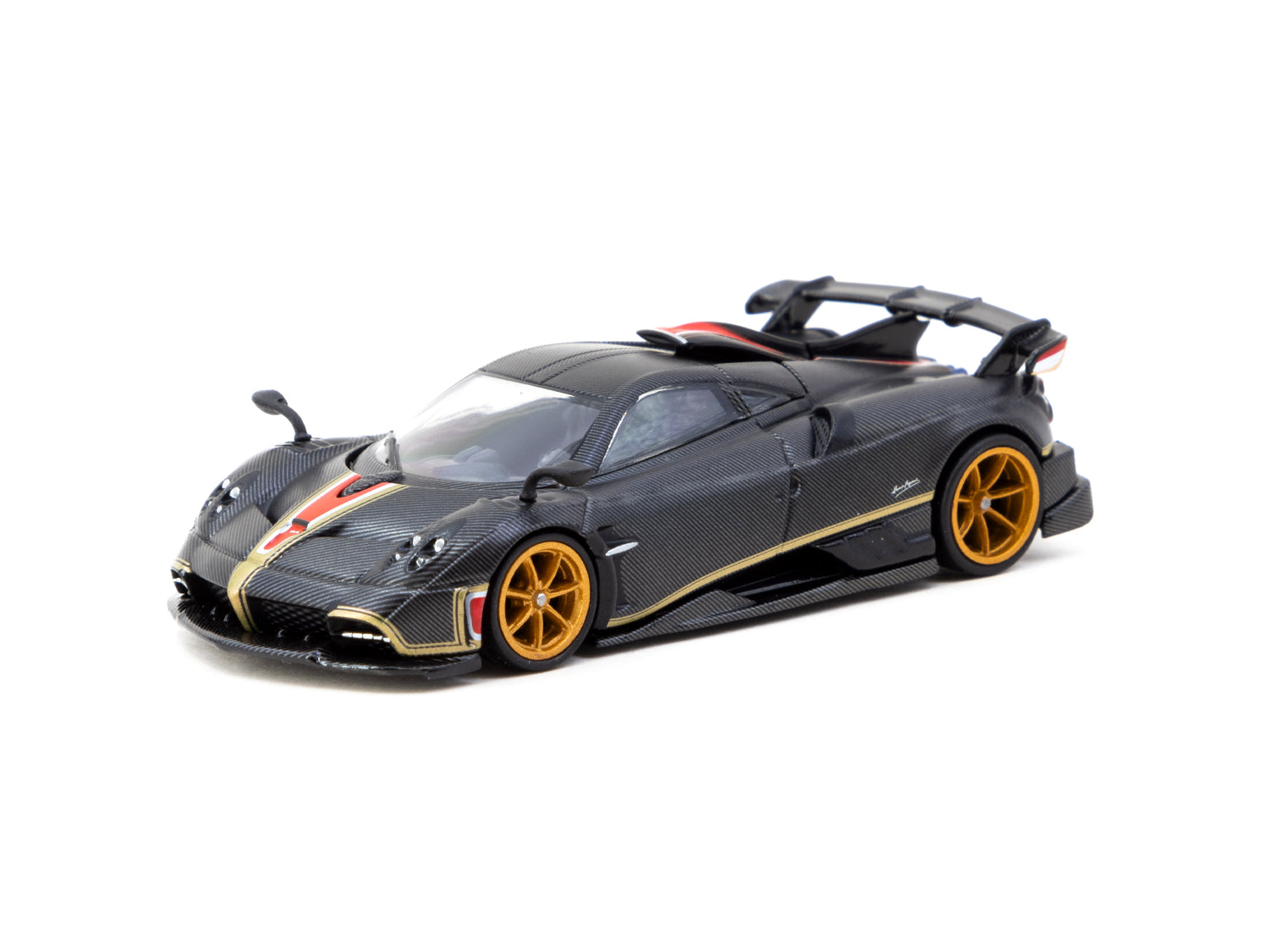 Tarmac Works 1/64 Pagani Imola Diecast Model Car - Matt Black Carbon Fiber Finish - Collectible Miniature Vehicle for Display & Racing Games - Perfect for Car Enthusiasts & Model Collectors