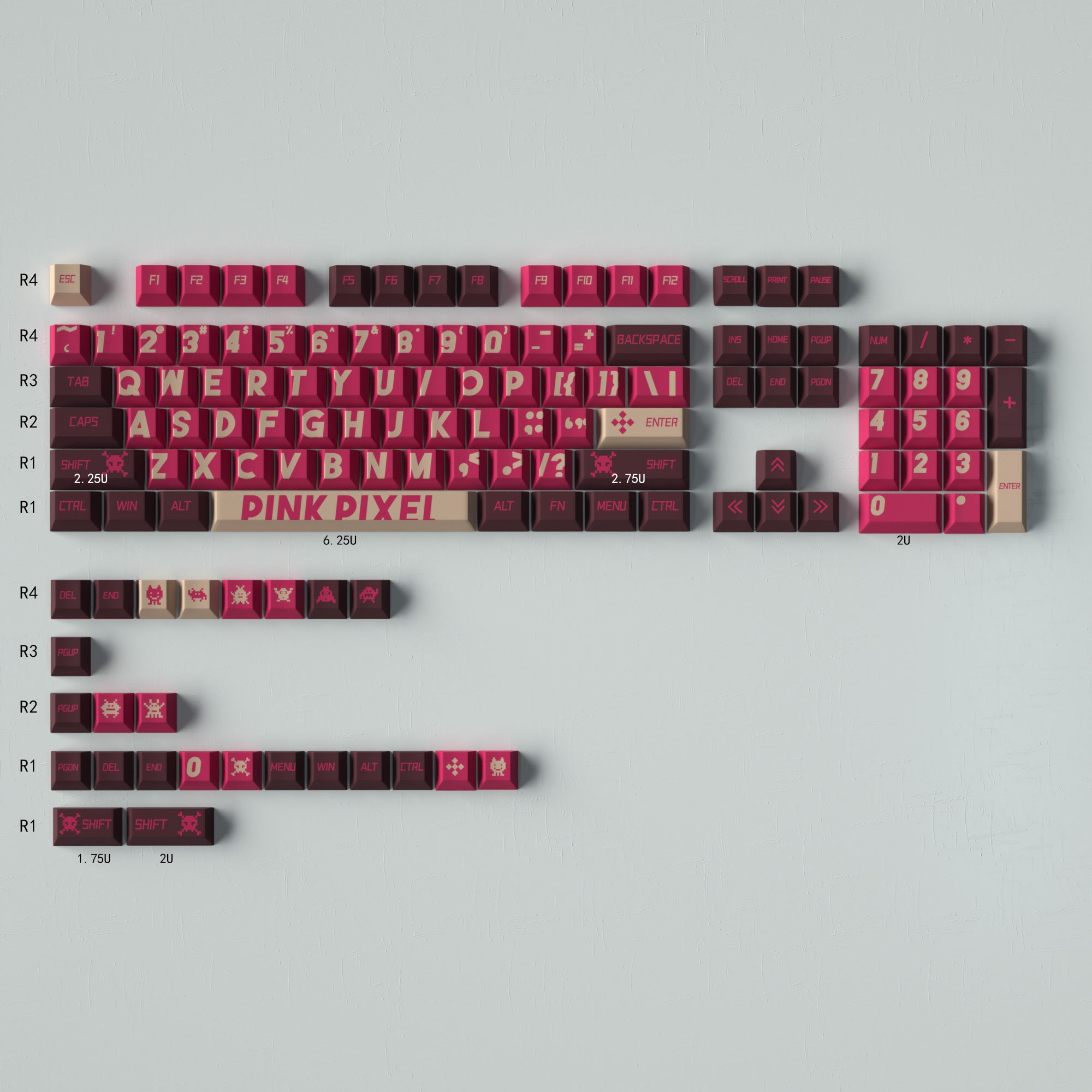 Large Font PBT Mechanical Keyboard Keycaps Set - Cherry Profile Height, Dye-Sublimation for Durability | Perfect for Gaming, Typing & Office Work