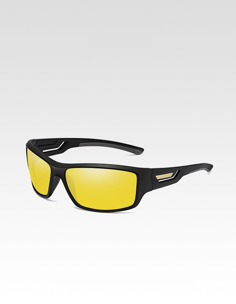 Stealth Black Polarized Night Vision Driving Glasses - Anti-Glare UV Protection for Safe Night Driving & Outdoor Activities