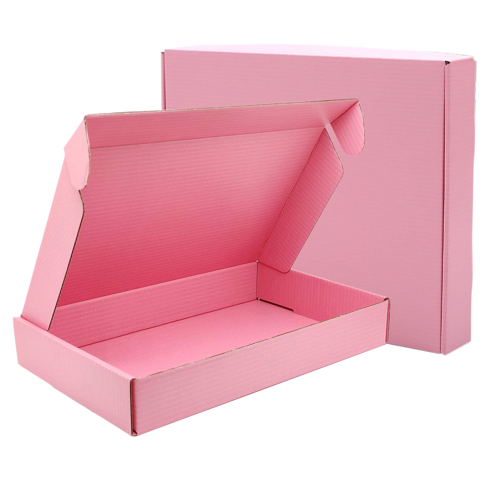 12 Pack Pink Corrugated Cardboard Shipping Boxes 10x6x1.6 Inches - Small Business Packaging, Storage & Gift Boxes for Ecommerce, Crafts, Jewelry & Home Organization