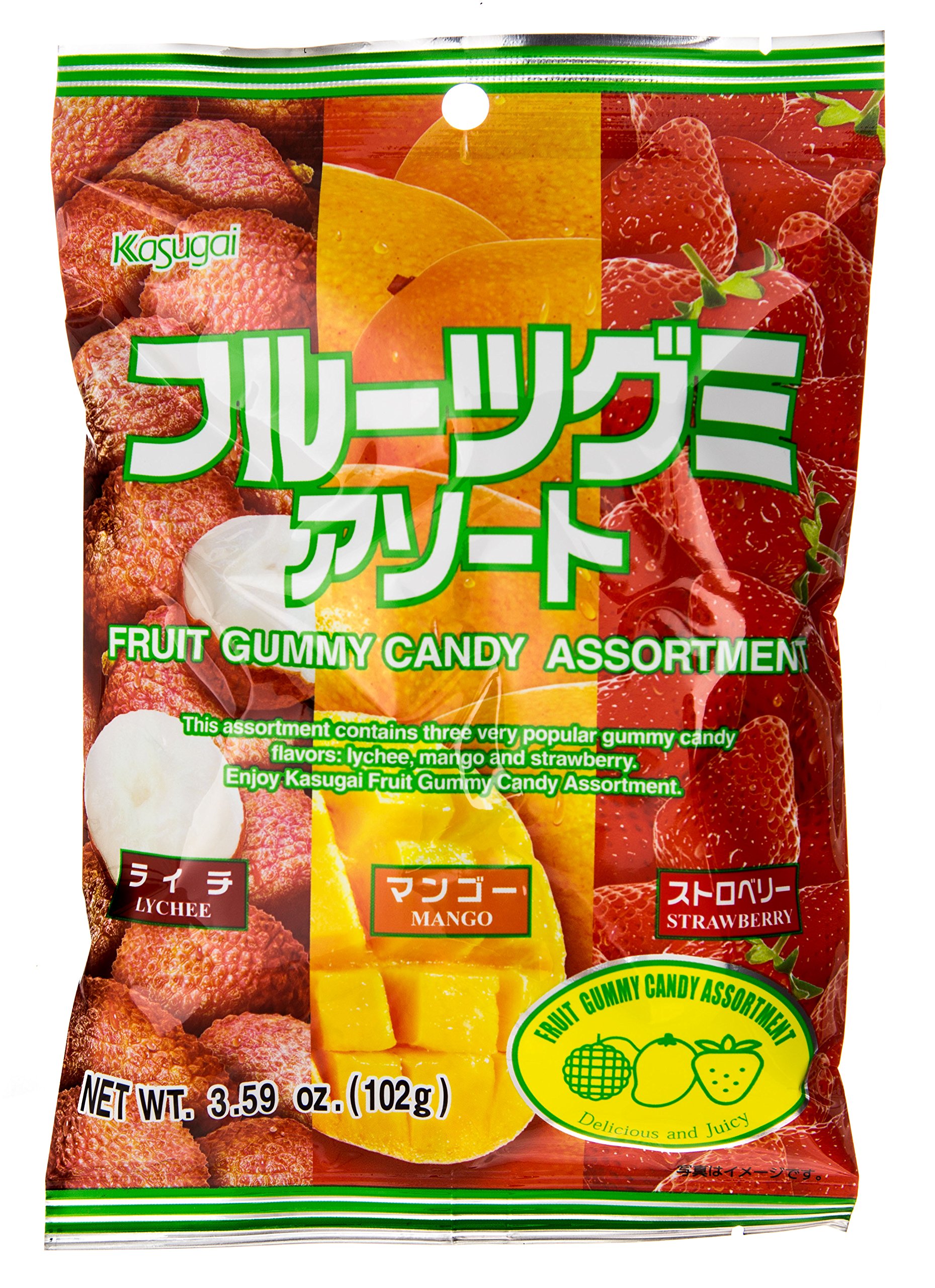 Kasugai Gummy Candy - Assorted Fruit Flavors - 3.59oz Pack - Perfect for Snacking, Parties & Gift Giving
