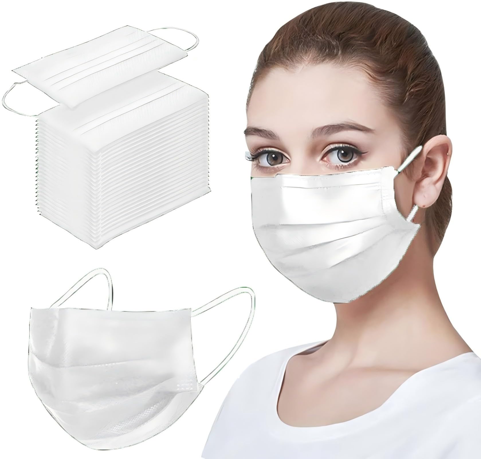 30-Pack Red and White Face Masks - Breathable, Comfortable & Reusable for Daily Protection - Ideal for Work, Travel, and Public Spaces