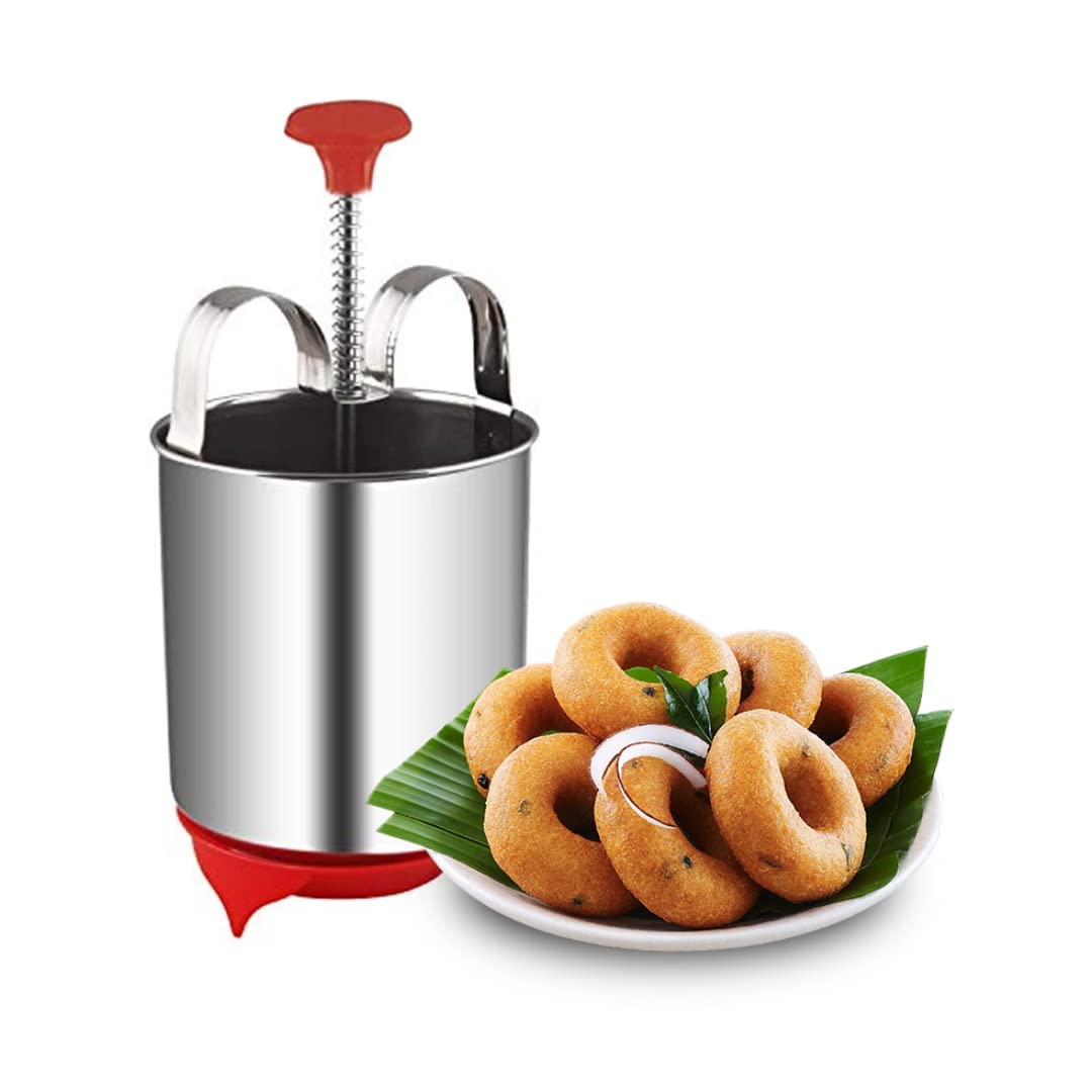 Stainless Steel Medu Vada Maker Machine for Kitchen | Durable & Easy-to-Use Vada Maker for Perfect Mendu Vada | Silver Pack of 1 | Ideal for Indian Cooking, Snack Making & Home Use