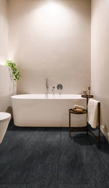 Coretec Plus Embra Slate 12x24 Waterproof Luxury Vinyl Tile - Durable Flooring for Kitchen, Bathroom & Basement