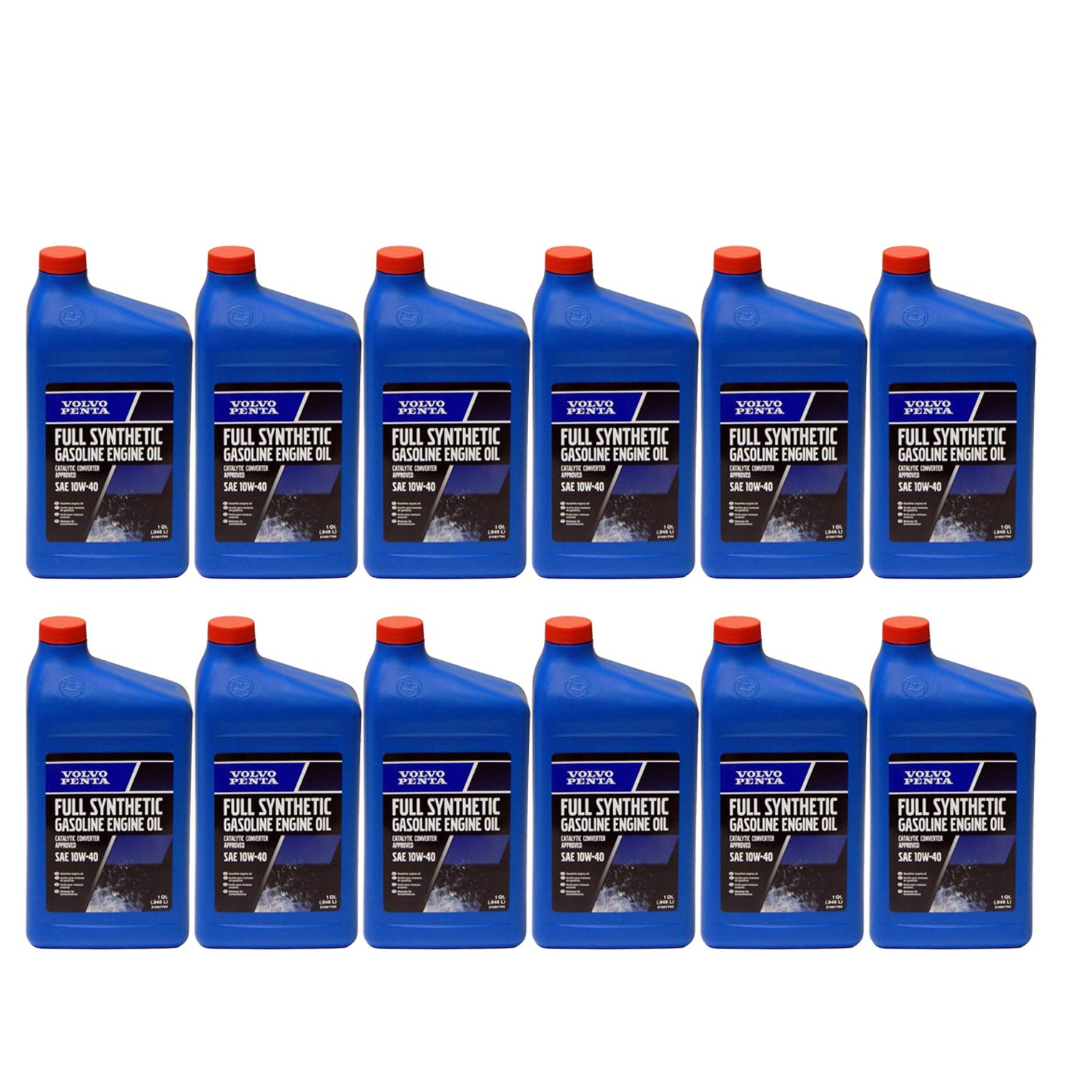 Volvo Penta OEM Synthetic Engine Oil 10W-40 - 1 Quart (32oz) - Case of 12 (Part# 21681794) - Premium Protection for Marine & Industrial Engines - Ideal for Boats, Yachts & Heavy Equipment