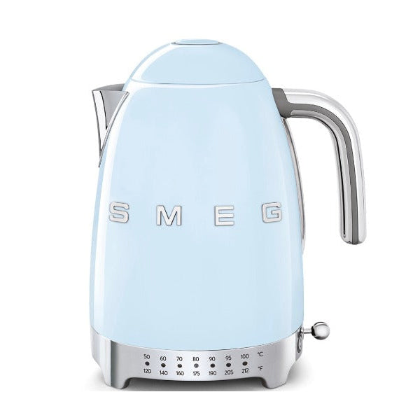 Smeg Retro Variable Temperature Electric Kettle - 1.7L Stainless Steel with 6 Preset Heat Settings for Tea, Coffee & More - Perfect for Home, Office & Kitchen Use