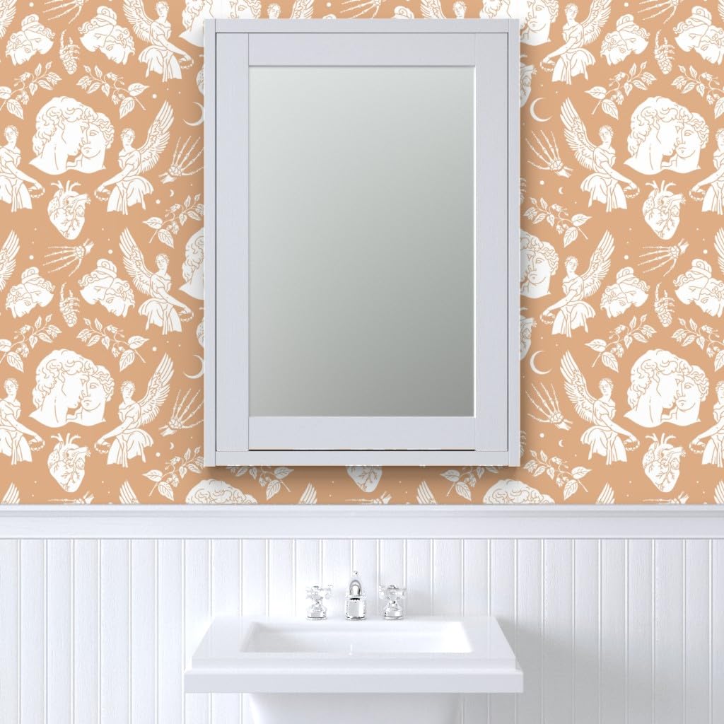 Peel & Stick Removable Wallpaper Swatch - Anatomy Love Elegant Romantic Greek Valentine's Day Custom Wallpaper by Spoonflower | Perfect for Bedroom, Nursery, Home Office & DIY Decor