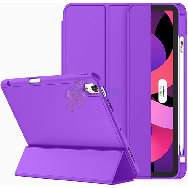 Premium Silicone Case for iPad Air 4/5/6 (10.9 inch) with Apple Pencil Holder - Sleek Purple Protective Cover | Perfect for Work, School & Travel Protection