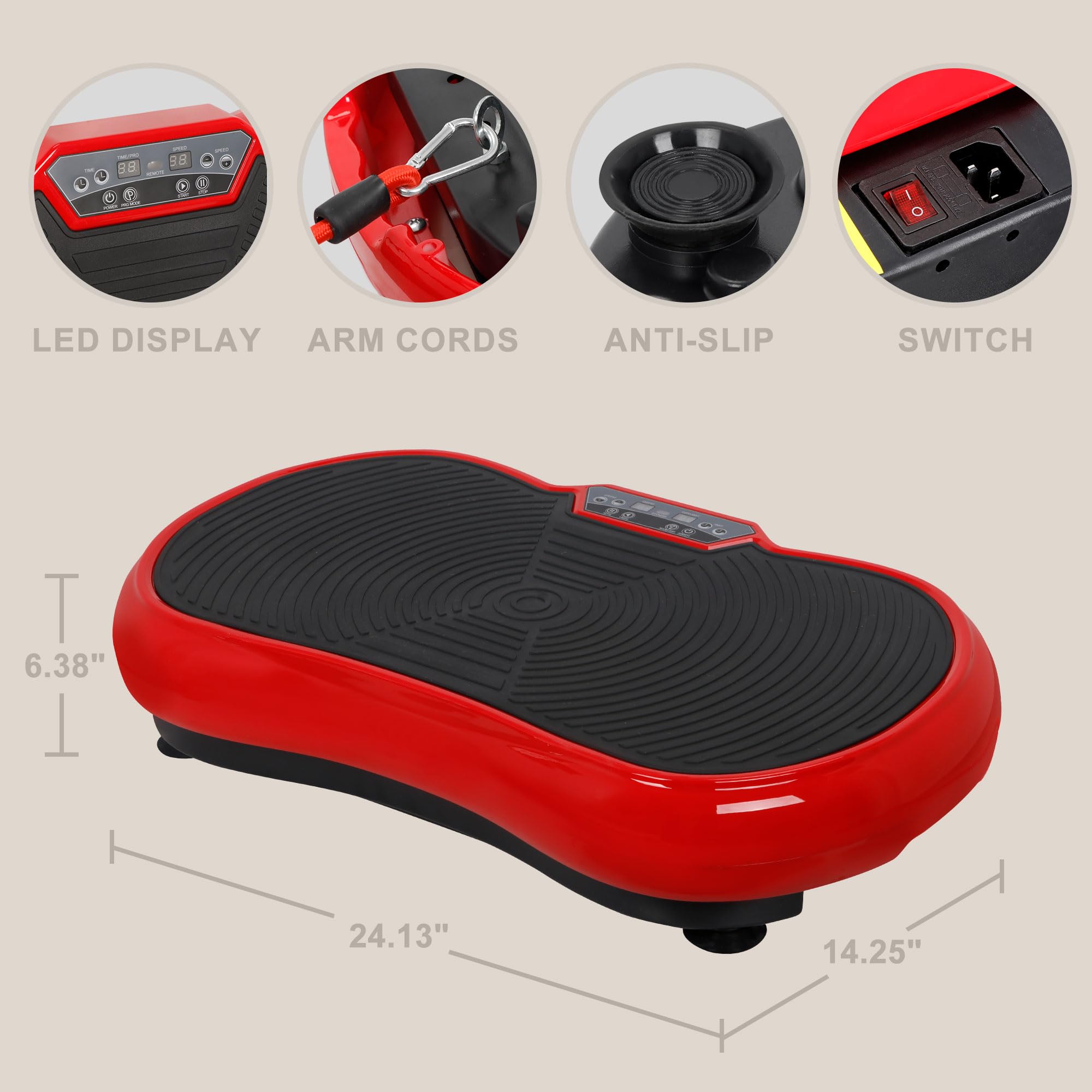 SUPER DEAL Pro Vibration Plate Exercise Machine - Full Body Workout Platform with Bluetooth, Remote & Resistance Bands, 99 Speed Levels for Home Gym, Weight Loss & Muscle Recovery