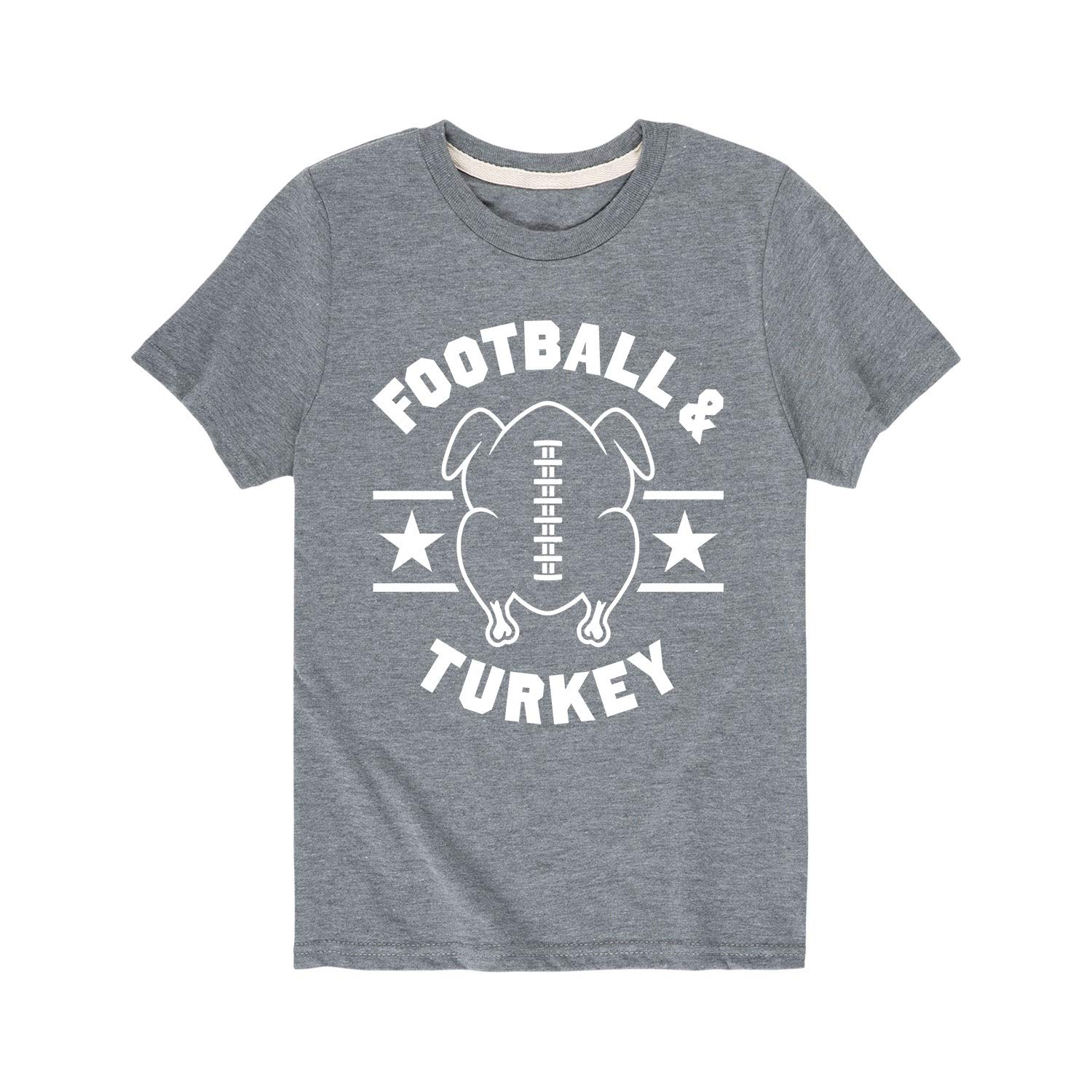 Youth Short Sleeve Graphic T-Shirt with Football & Turkey Design - Perfect for Game Day, Thanksgiving & Casual Wear