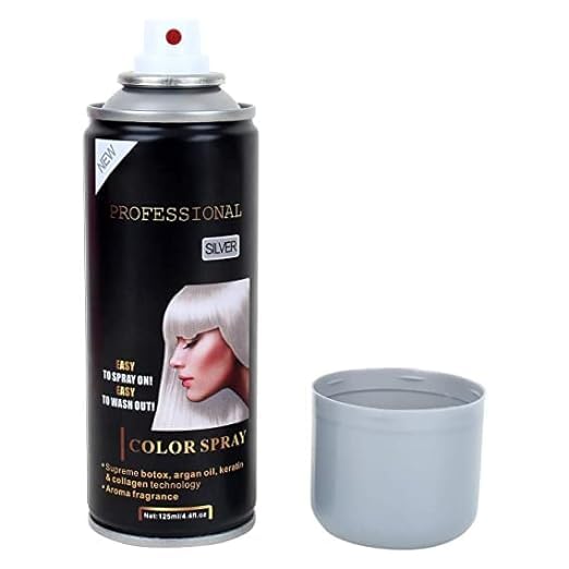 Professional Hair Spray with Botox, Argan Oil, Keratin & Collagen - Long Lasting Hold & Shine - 125ml Easy Spray & Wash Out (Silver) - Perfect for Styling, Volume & Frizz Control for All Hair Types