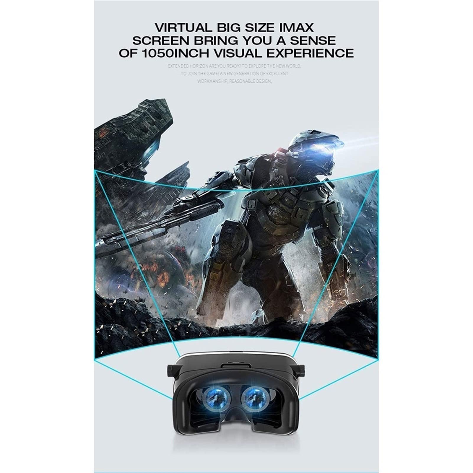 3D Virtual Reality Glasses Headset - VR All-in-One Glasses for iOS/Android Phones | Durable & Comfortable Design | Perfect for Movies, Gaming & Entertainment | Ideal for Home Theater, Travel & Virtual Experiences